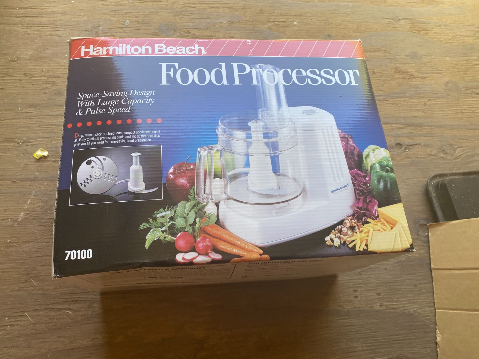 Vintage Hamilton Beach Food Processor Model 70100 Space Saving NOS New In Box