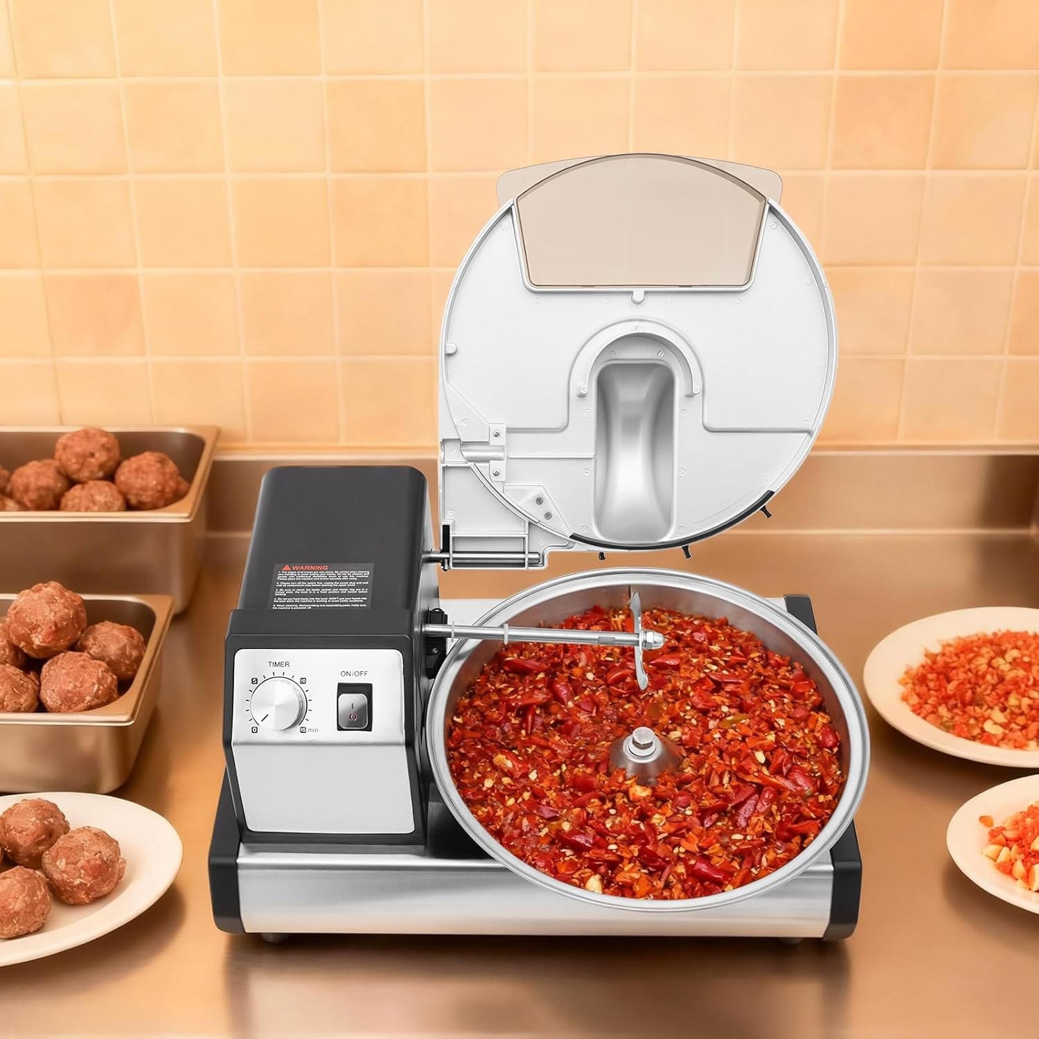 250W Commercial Food Processor Heavy Duty Electric Meat Grinders 1500RPM