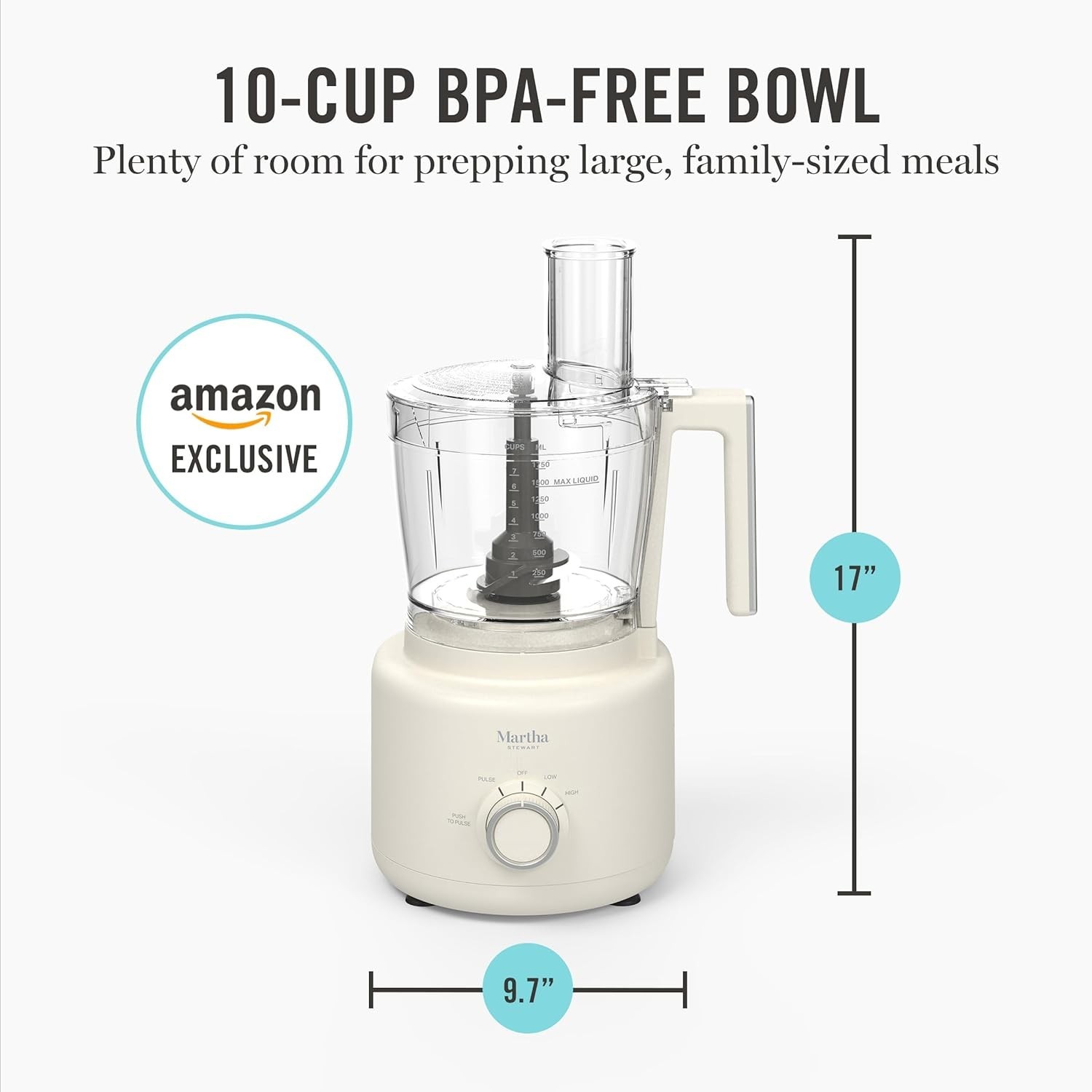 Food Processor, 10-Cup Electric Chopper for Slicing, Shredding, Mincing and P…