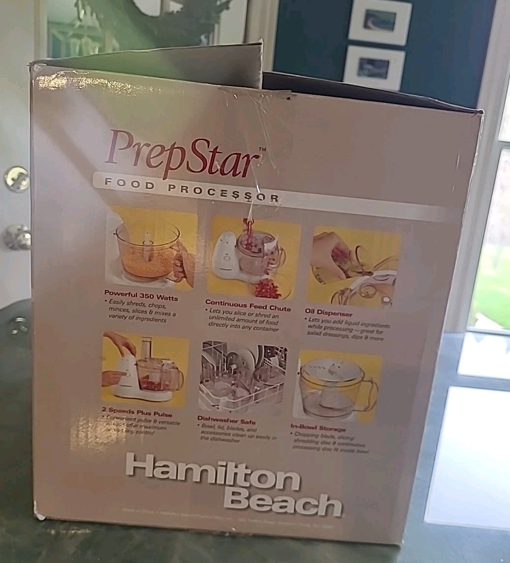 Hamilton Beach 8 Cup Electric Food Processor Chopper White Original Box Tested
