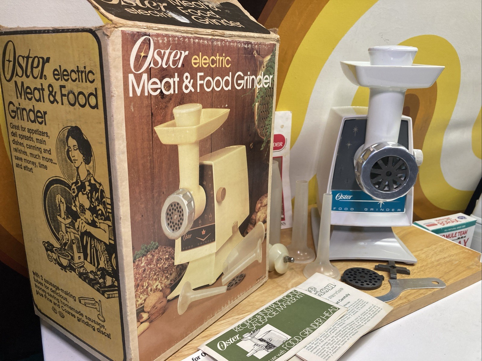 Oster Food & Meat Grinder MCM Starburst VTG 996-28 Complete Sausage Accessories