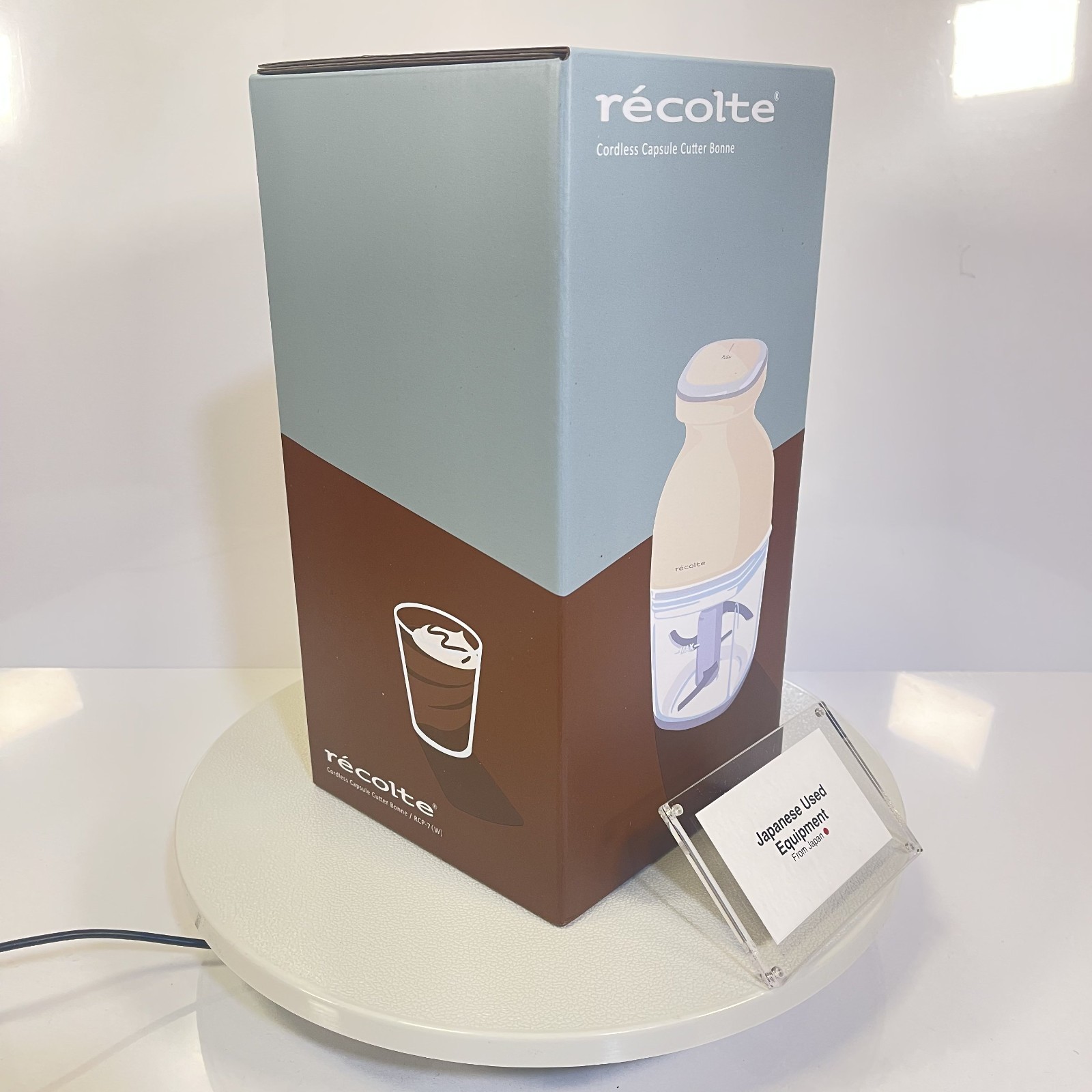 recolte Cordless Capsule Cutter Bonne Chopper Food Processor Cream White RCP-7
