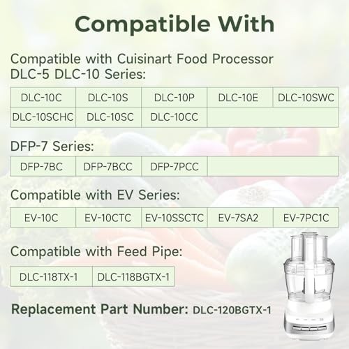 Food Processor Small Pusher Compatible With Cuisinart DLC-5 DLC-10C DLC-10S