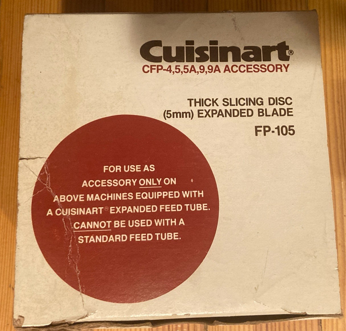 Cuisinart Food Processor CFP-4 5 5A 9 9A 5mm Thick Slicing Disc W/ Stem FP-105