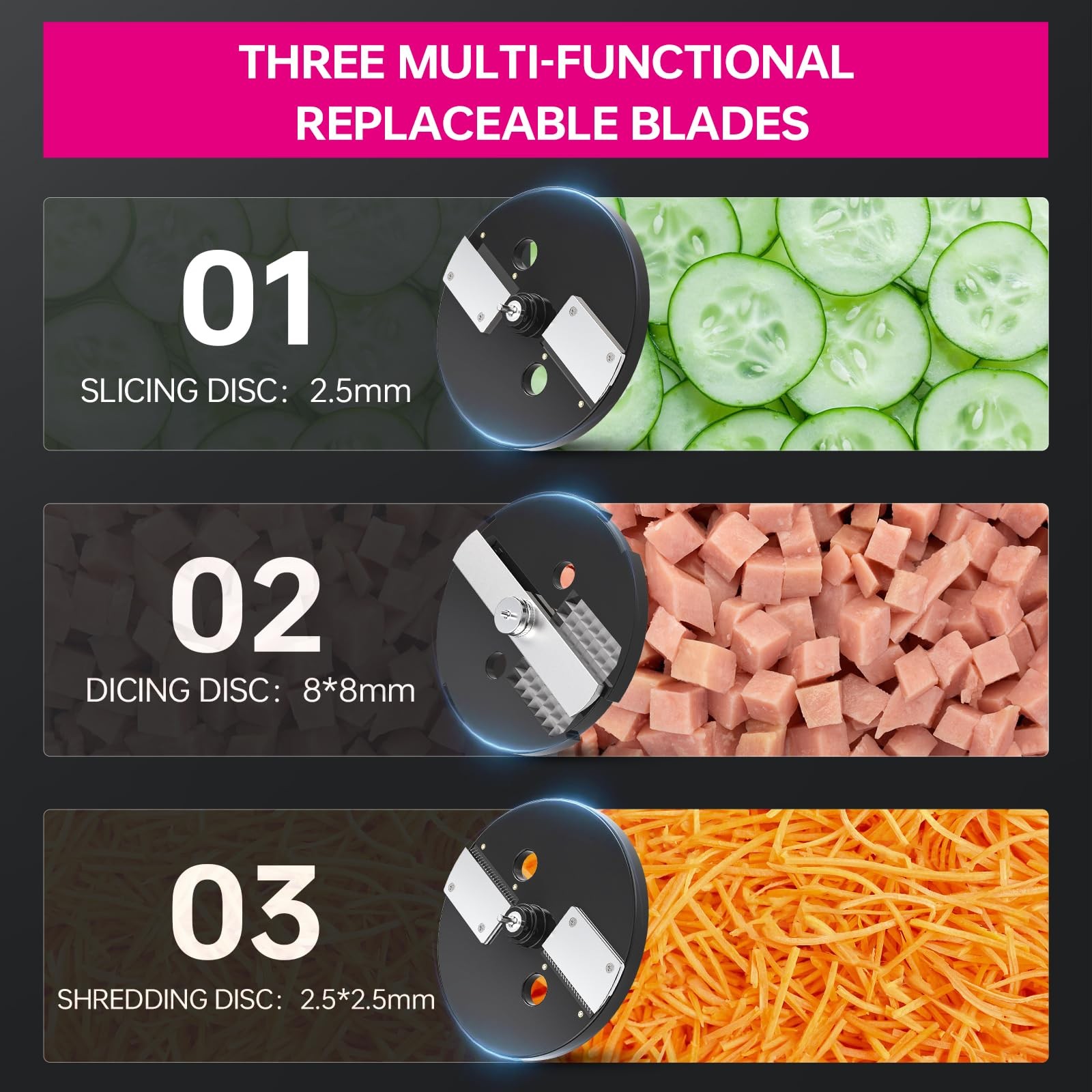 3 in 1 Electric Food Processor Vegetable Dicer Chopper Multifuntional Potato …