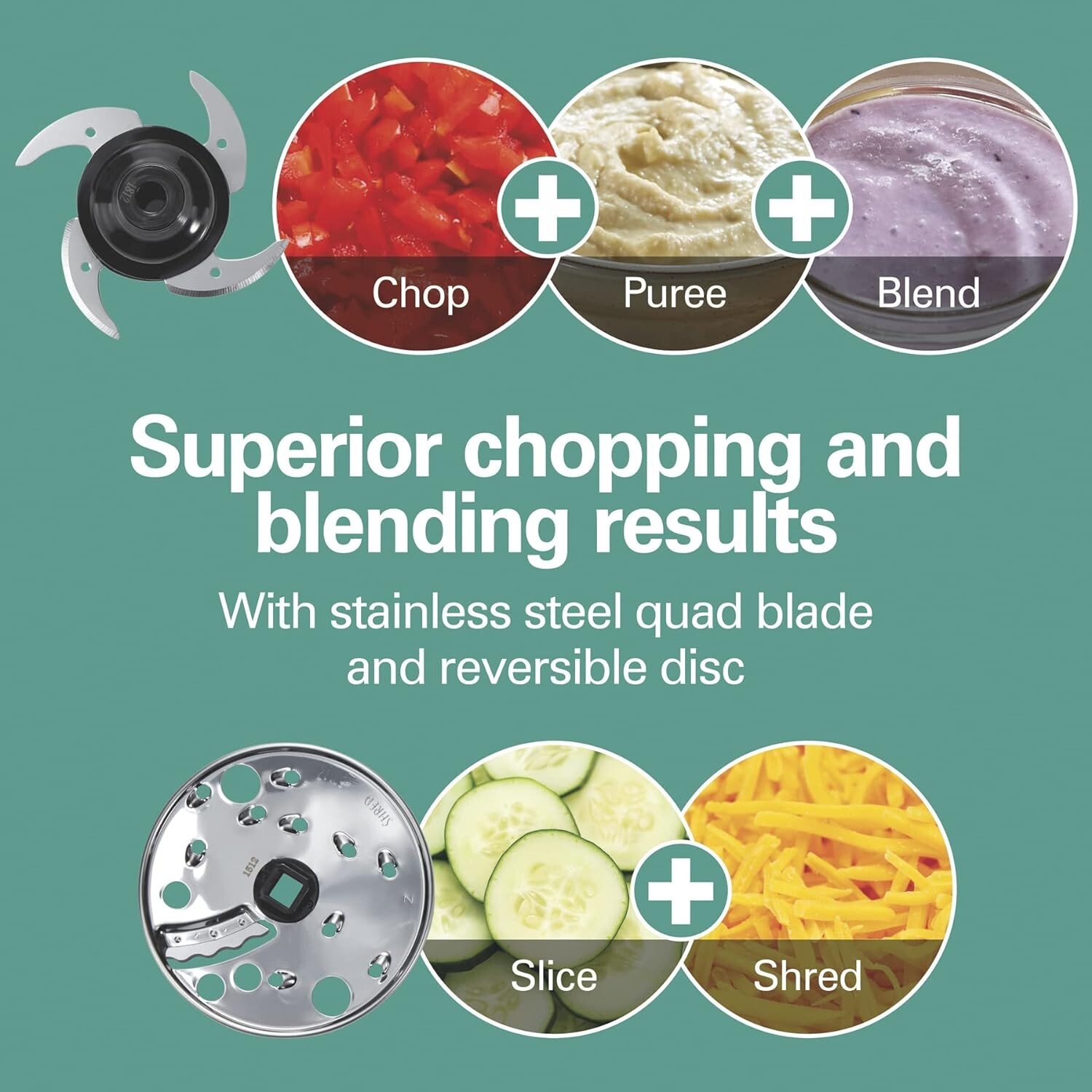 Versatile & Compact 4-Cup Food Processor – Slicing, Shredding, Puree – 250 Watts