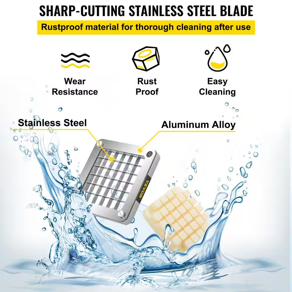Replacement Chopper Blade 1/2 In. 3 PCS French Fry Blade Assembly Stainless Stee