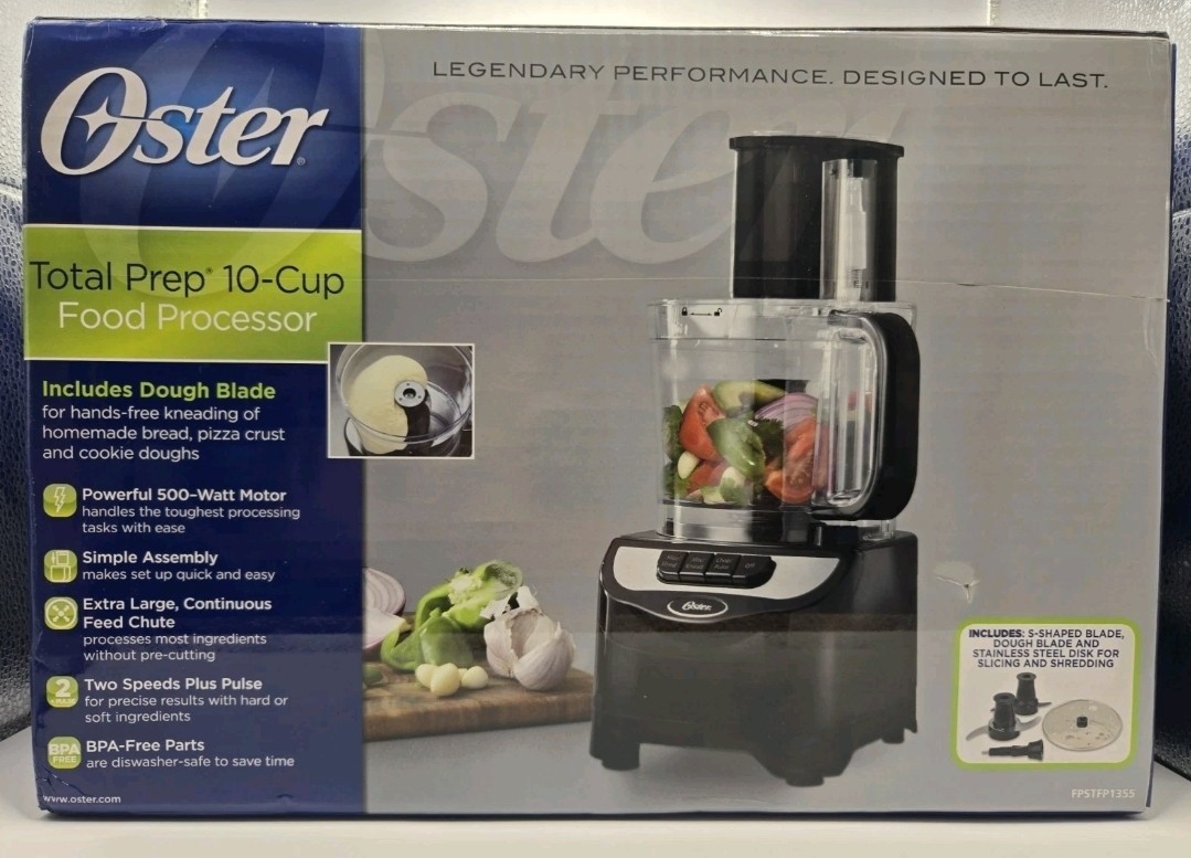Oster FPSTFP1355 2-Speed 10-Cup Food Processor, 500-watt, Black