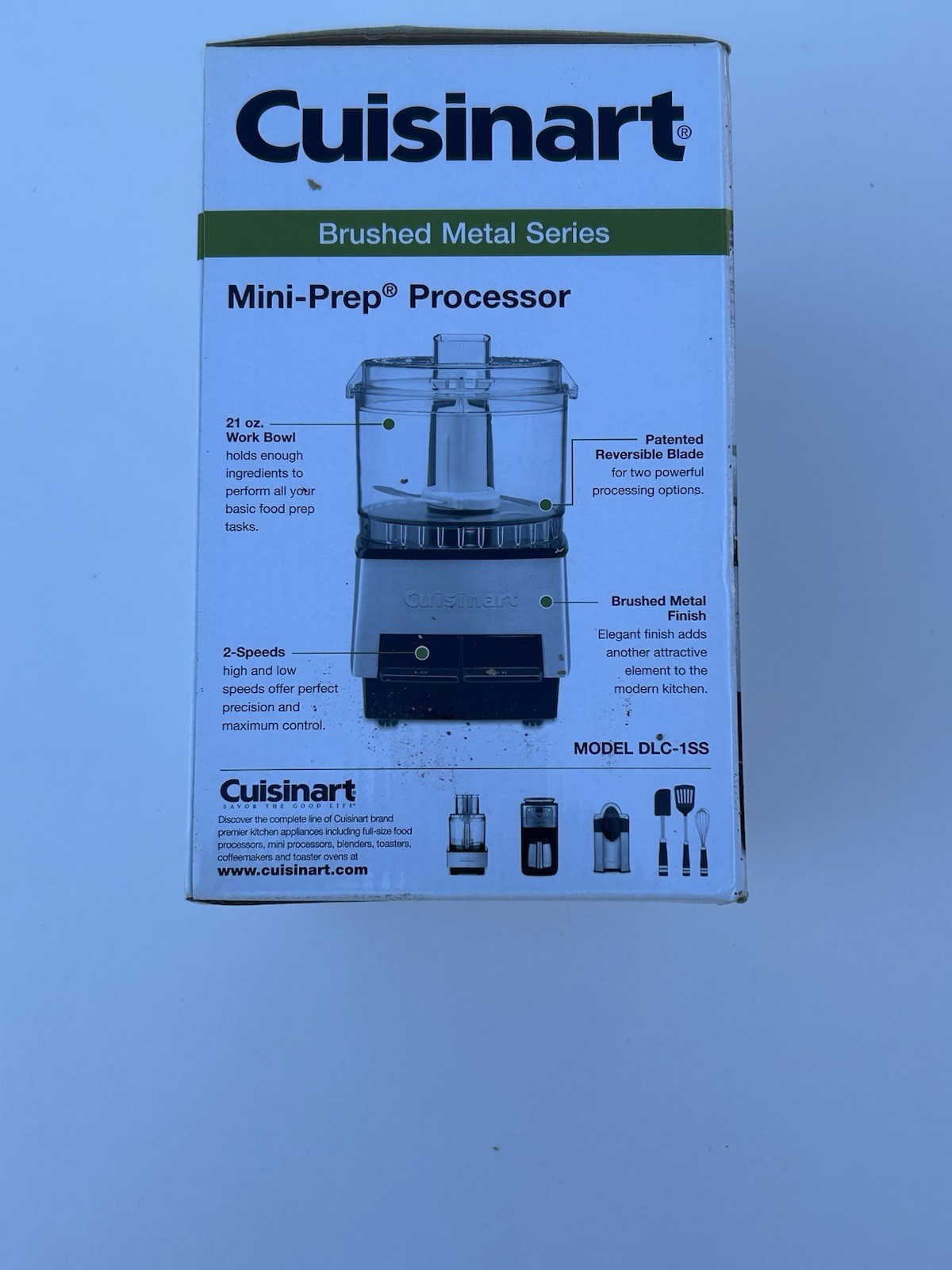 Cuisinart DLC-1SS Mini Food Processor 21oz 250W 2-Speed Reversible Blade