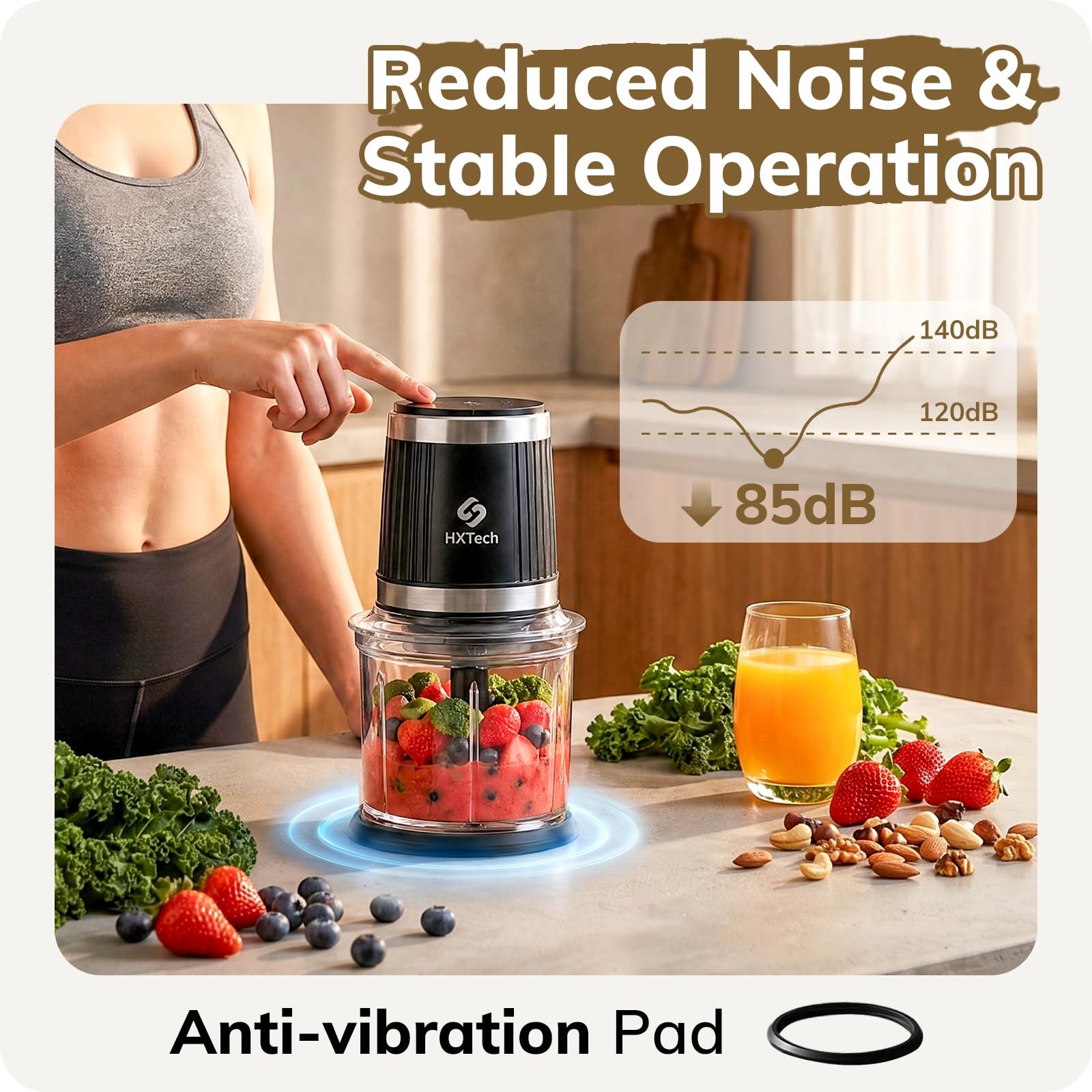 Food Processor Set: 2-Speed Electric Food Chopper with 2 Bowls (4 Cup+4 Cup),…