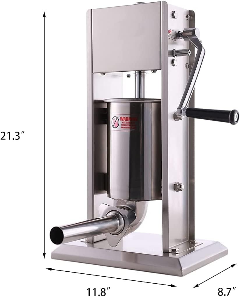 Hakka 2 in 1 Sausage Stuffer, Vertical Maker and 7LB/3L, Sliver