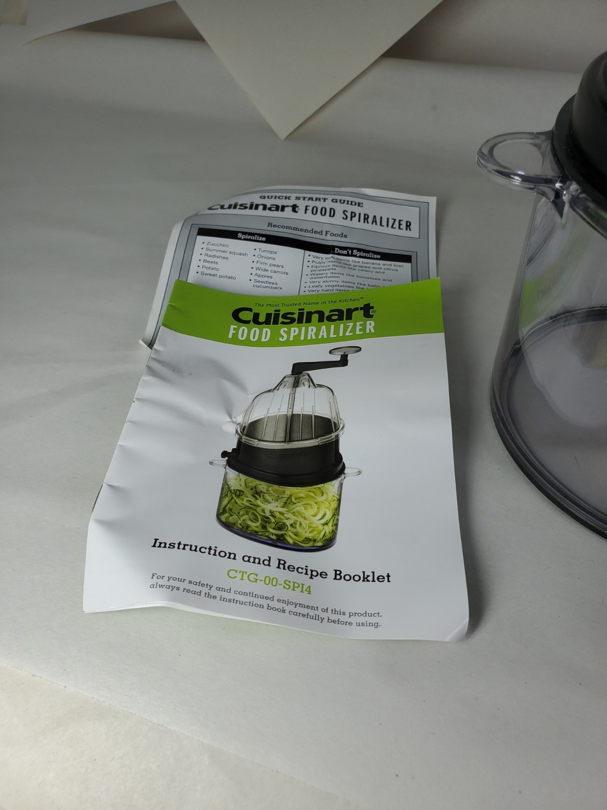 Cuisinart Food Spiralizer Manual Multifunctional Kitchen Gadget W/Instructions