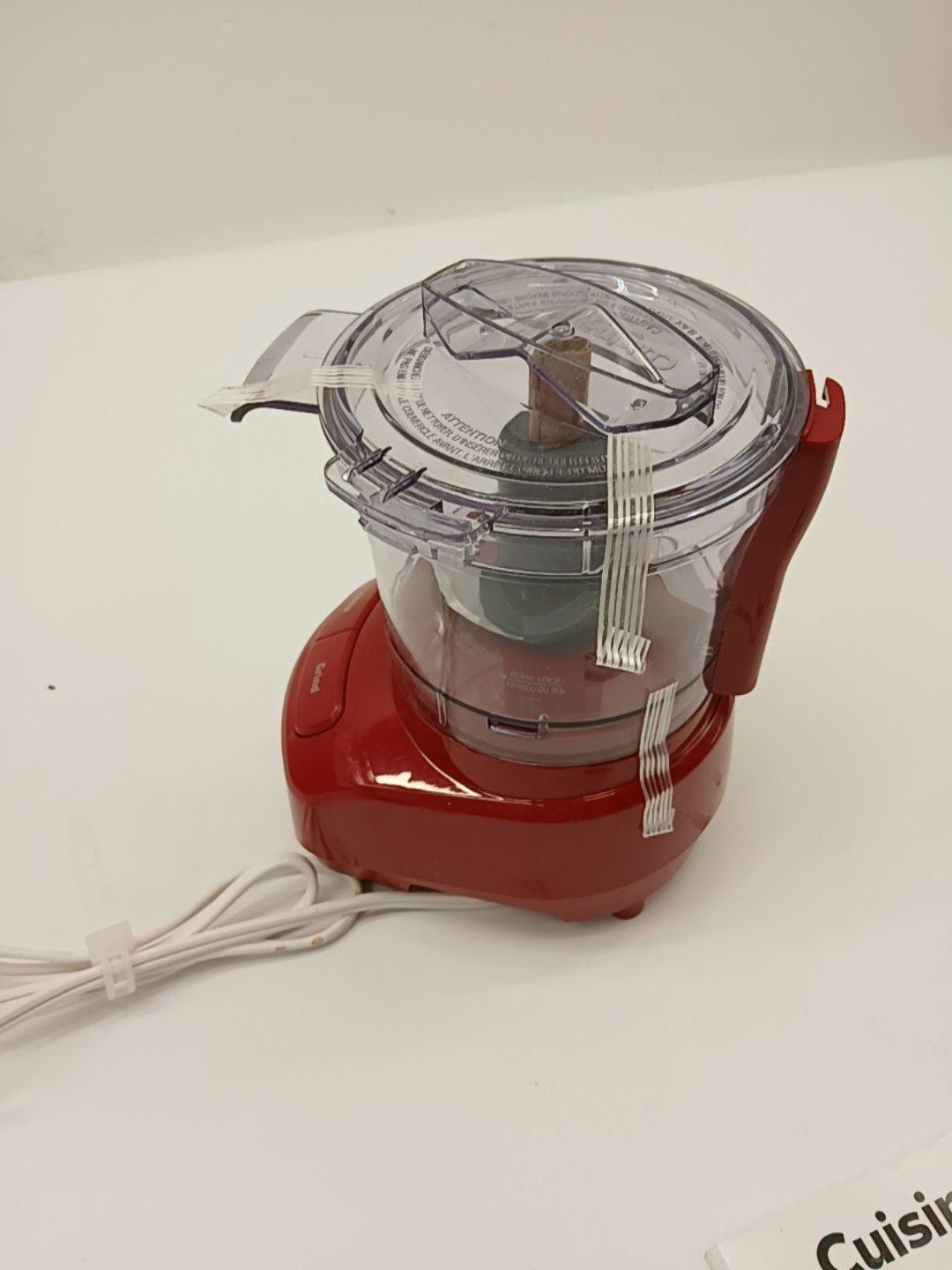 Cuisinart Red 3-Cup Mini Food Processor CCH-6 Series Chopper 2 Speeds Electric