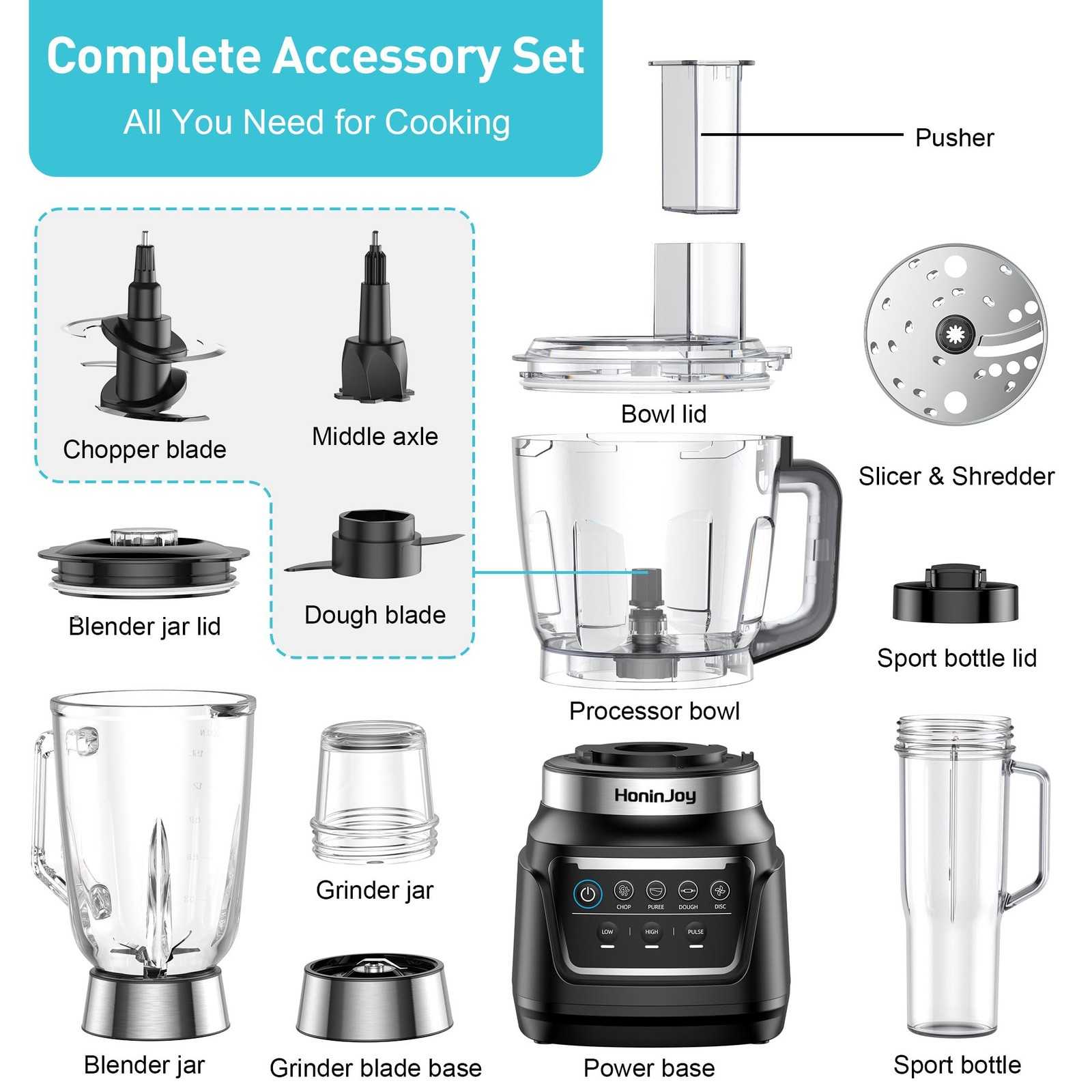 All-in-One Blender & Food Processor, 10-in-1 Professional Blender for Smoothi…