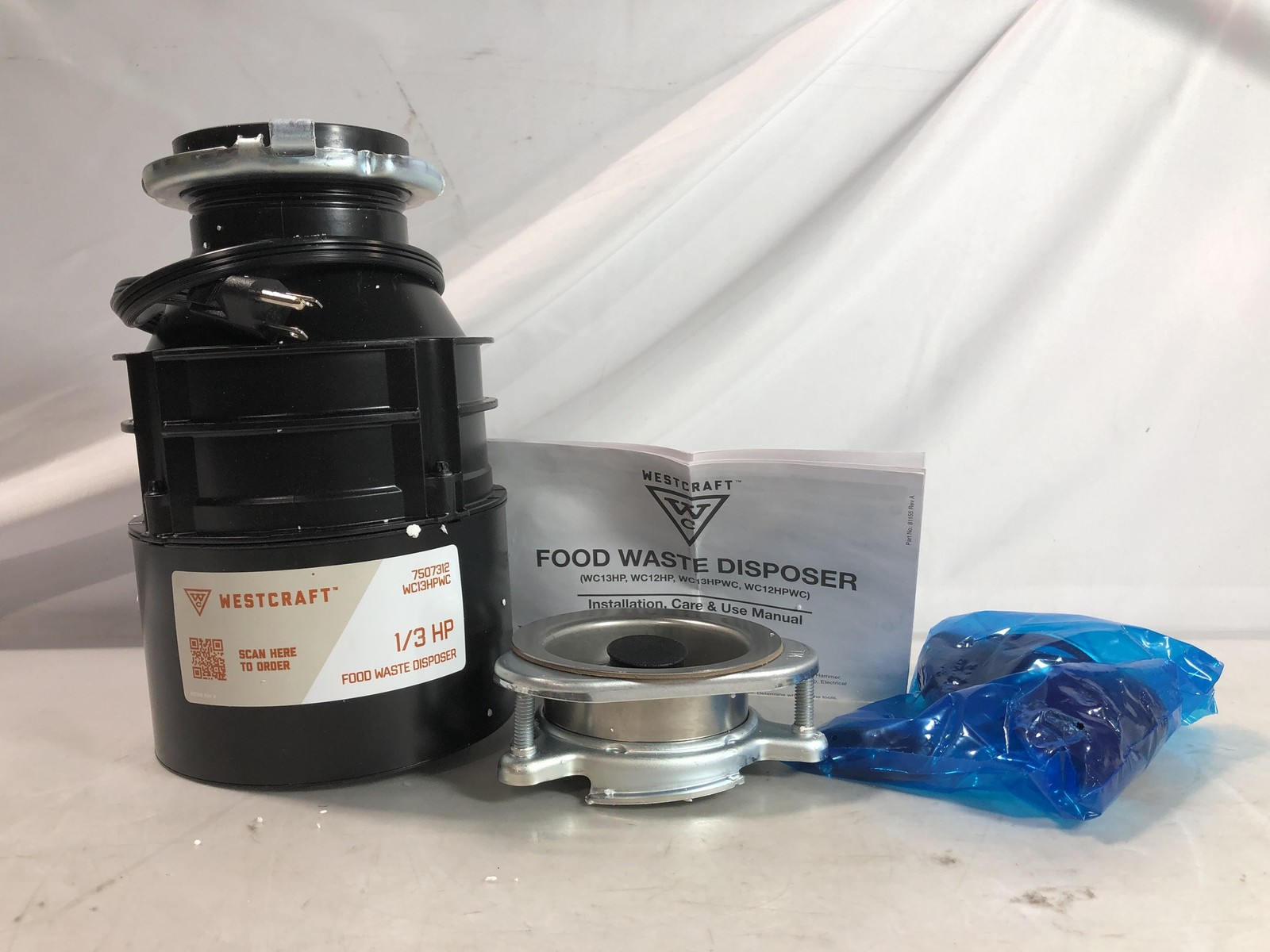 WESTCRAFT 1/3 HP Food Waste Disposer WC13HPWC-2A