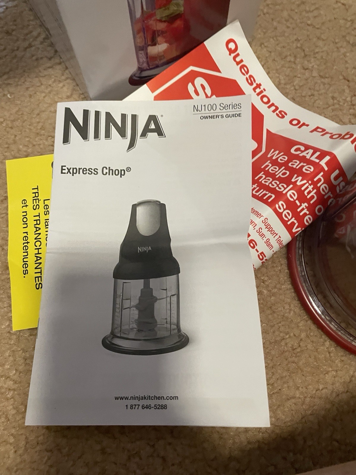 Ninja Express Chop Food Chopper 16 oz Bowl Chop Mince Purée FAST NJ100GR NIB