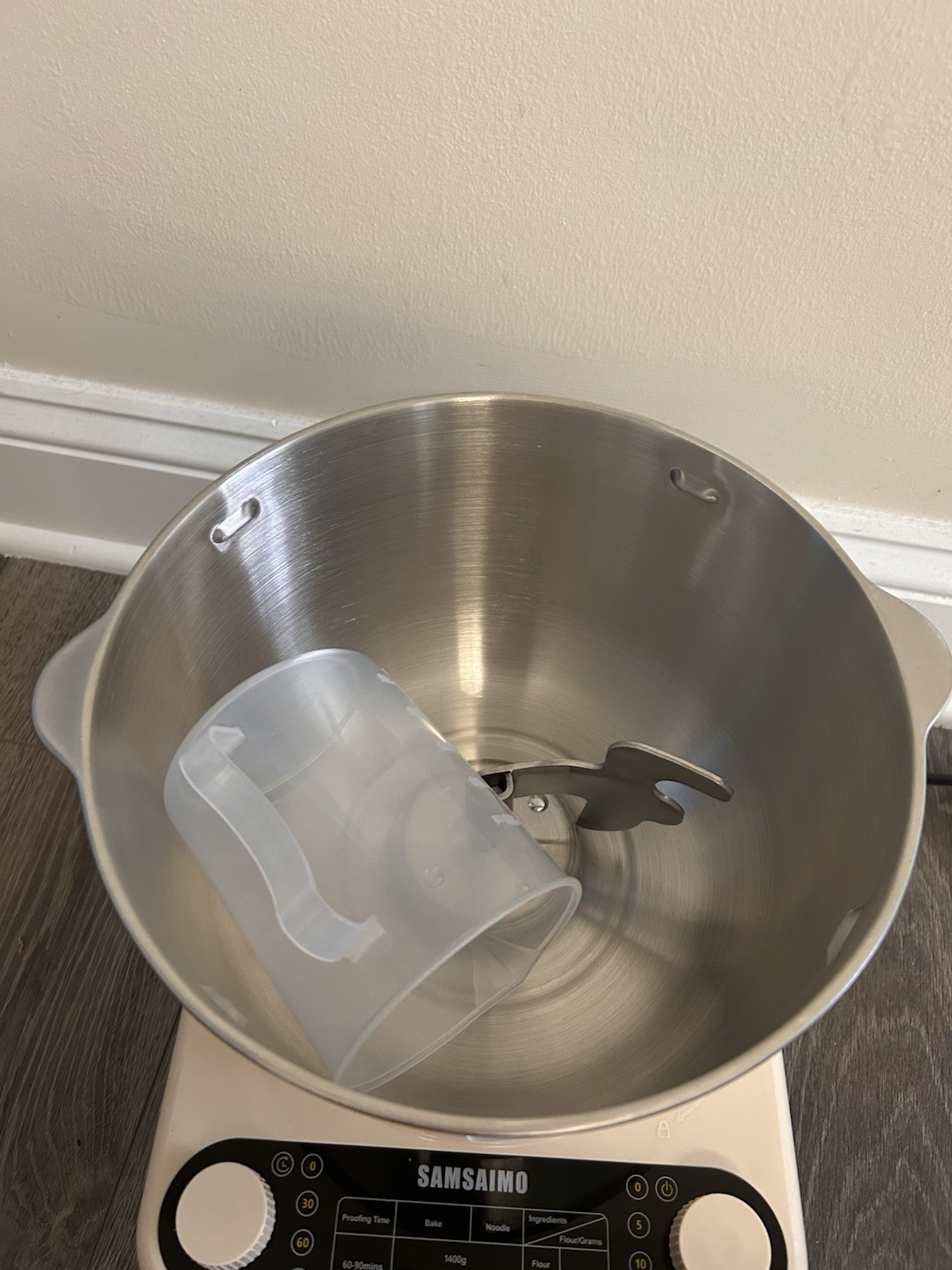 SAMSAIMO Electric Food Processor Dough Kneader, Stainless Bowl, Timer