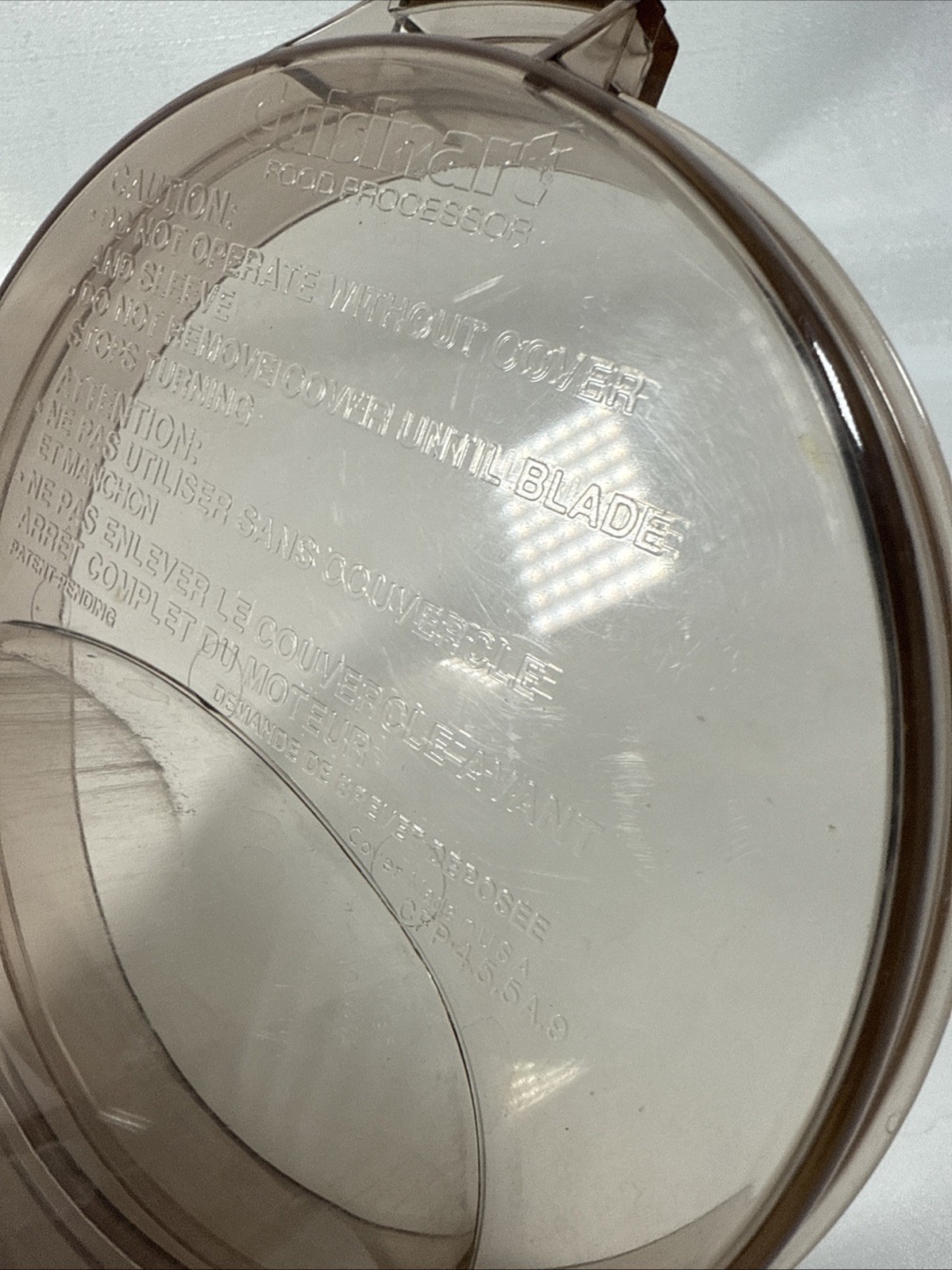 Cuisinart DLC-10E Food Processor Lid Cover Amber Replacement Part CFP-4 5 5A 9