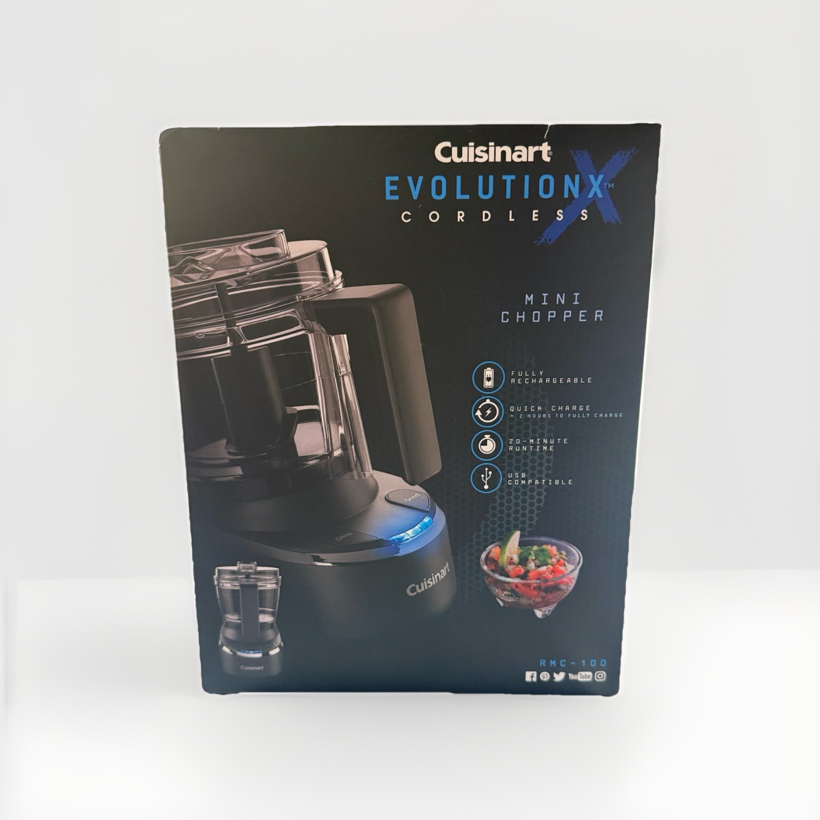 Cuisinart Cordless Mini Food Processor Chopper, 4 cup, RMC-100 EvolutionX NEW!