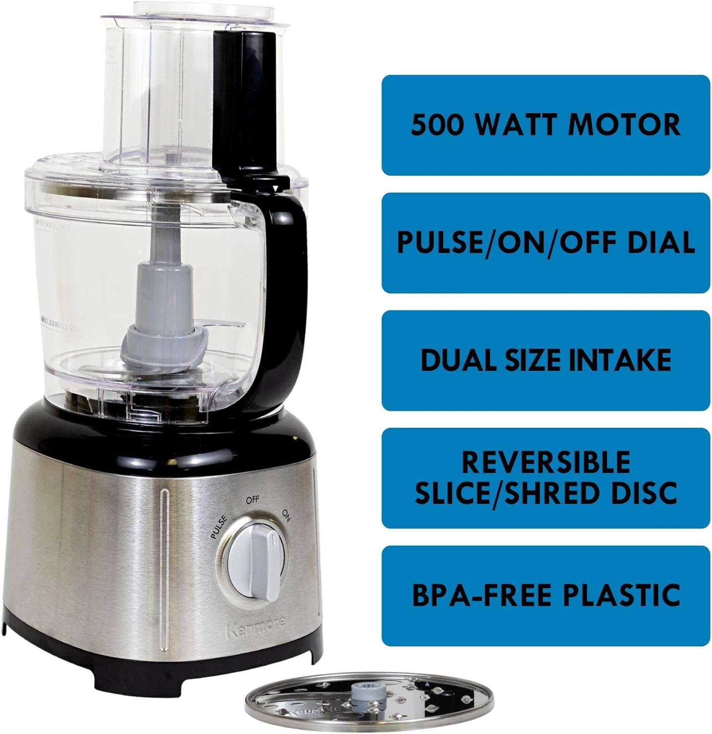 Food Processor and Vegetable Chopper with Reversible Slicing/Shredding Disc, Cho