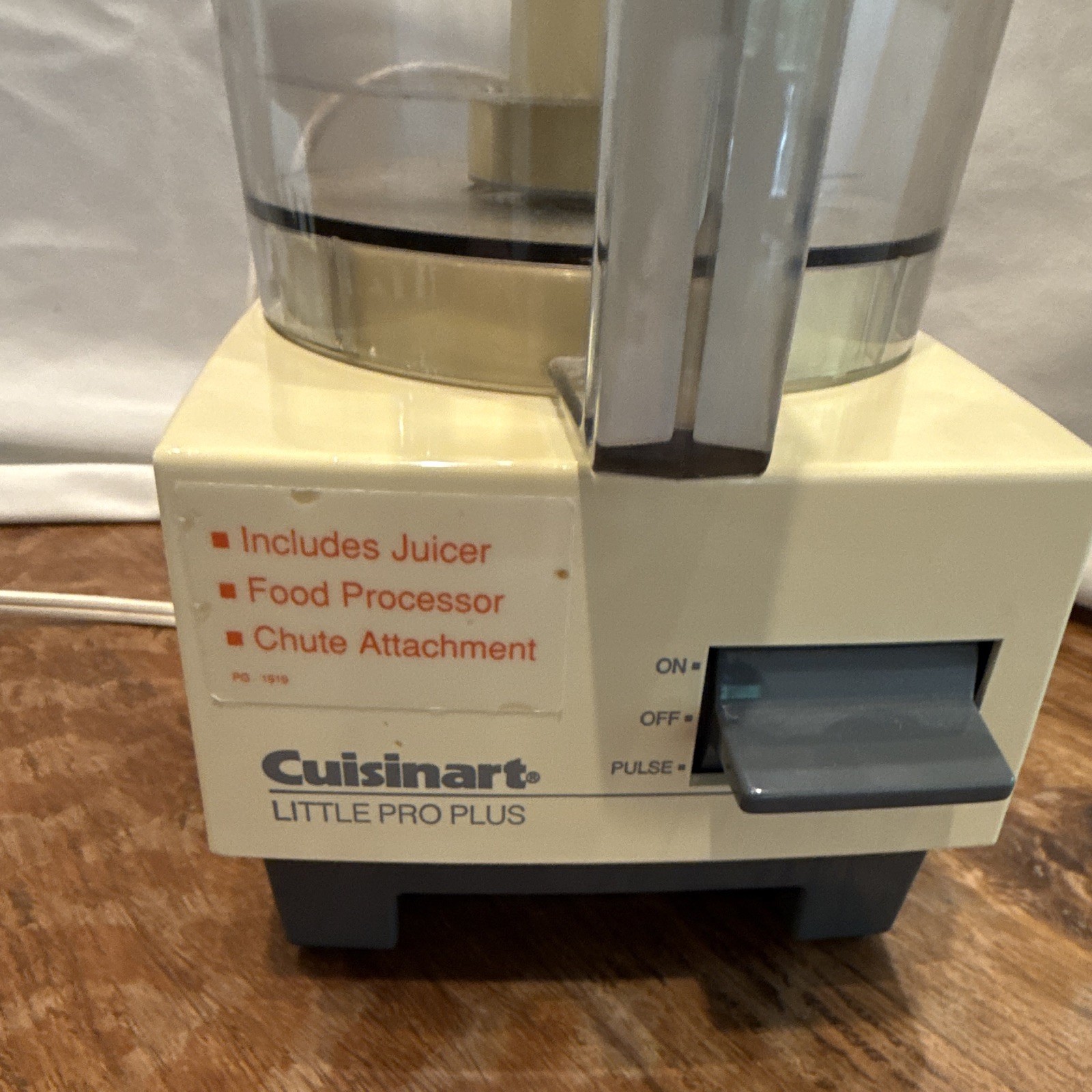 Vintage Cuisinart Little Pro Plus 3-Cup Food Processor Beige/Gray FREE SHIPPING