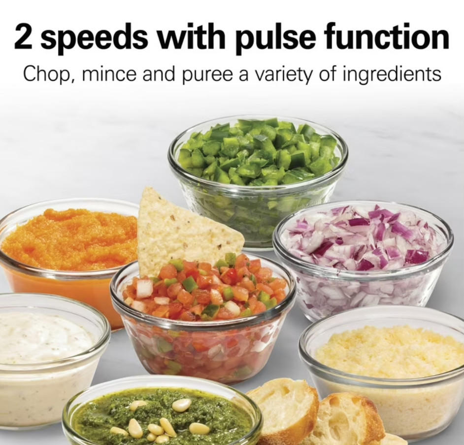 Hamilton Beach Food Chopper, 3 Cup, Stack & Press, 2 Speed, Mini Food Processor