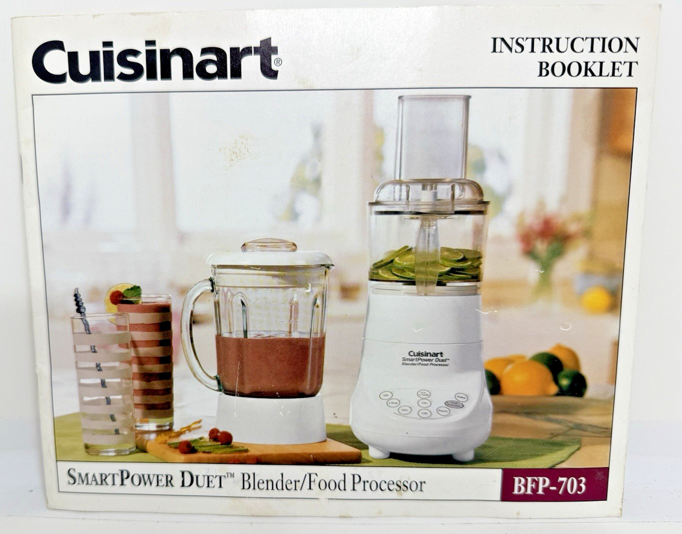 Cuisinart SmartPower Duet Blender Food Processor BFP-703 Instructions Book ONLY