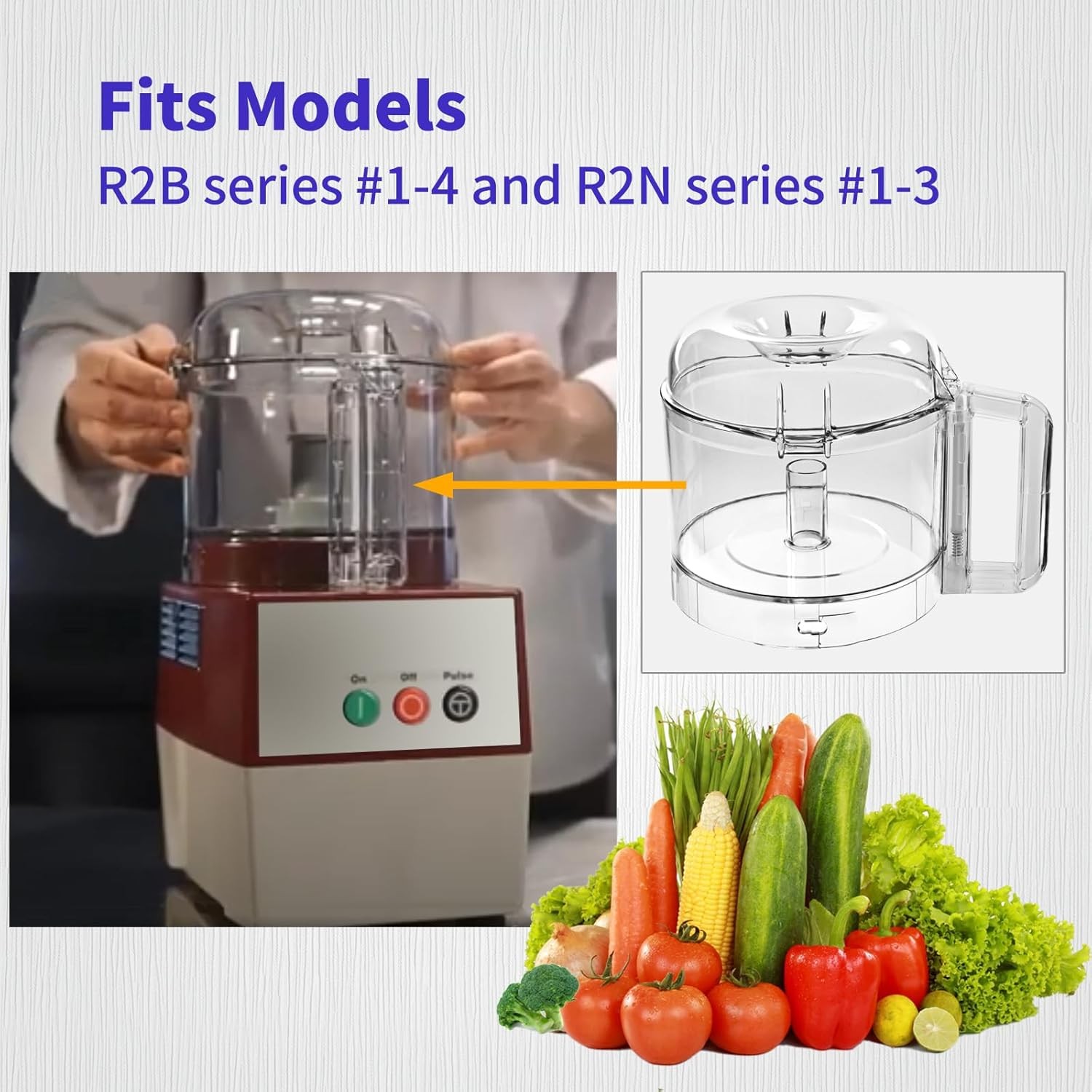 106458S Cutter Bowl Lid and 112203 Cutter Bowl for Robot Coupe R2 Food Processor
