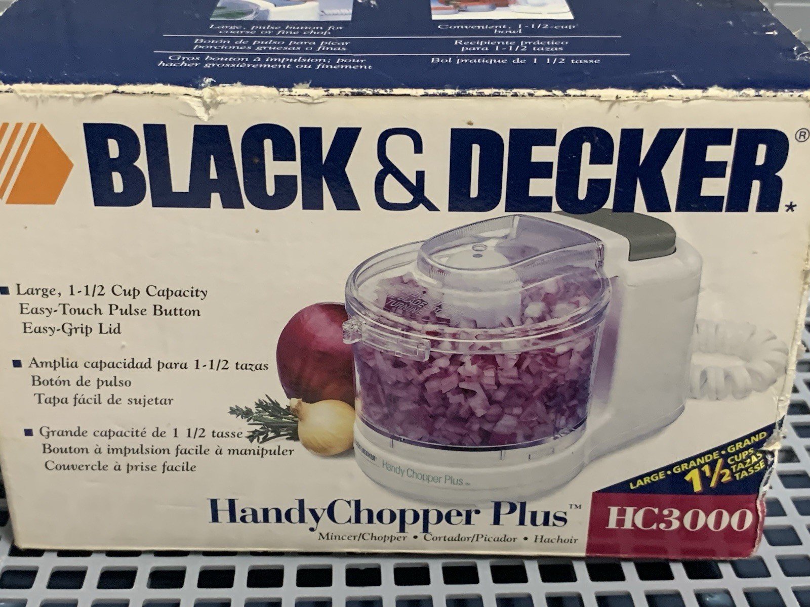 Black & Decker HandyChopper Plus Mincer Food Processor White w Box Manual HC3000