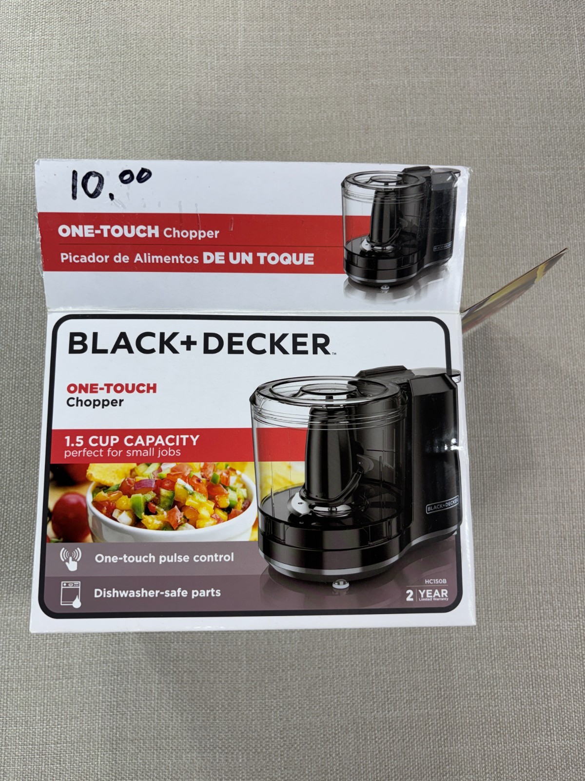 Black & Decker 1.5 Cup One Touch Electric Food Chopper Black – Open Box