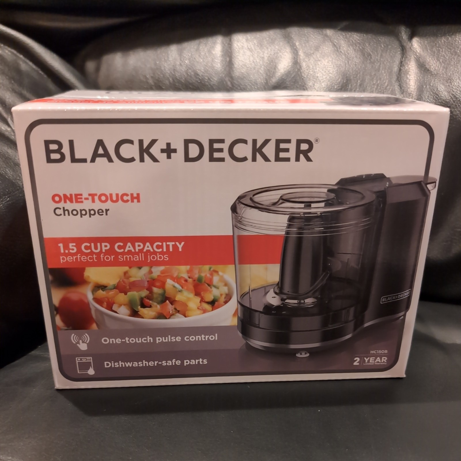 BLACK + DECKER 1.5 Cup Capacity One-Touch Electric Chopper Black HC150B