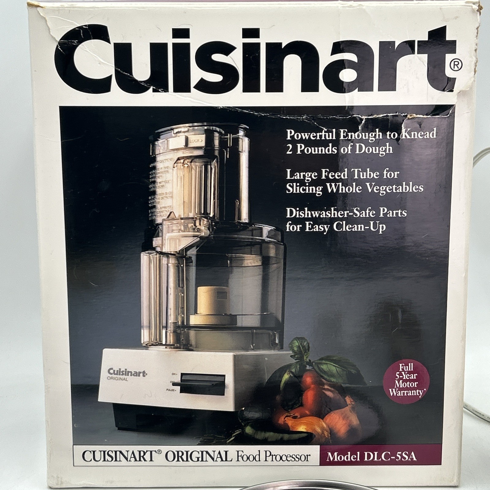 Cuisinart DLC 5SA Original Food Processor 7 Cup White Tested Works 1994