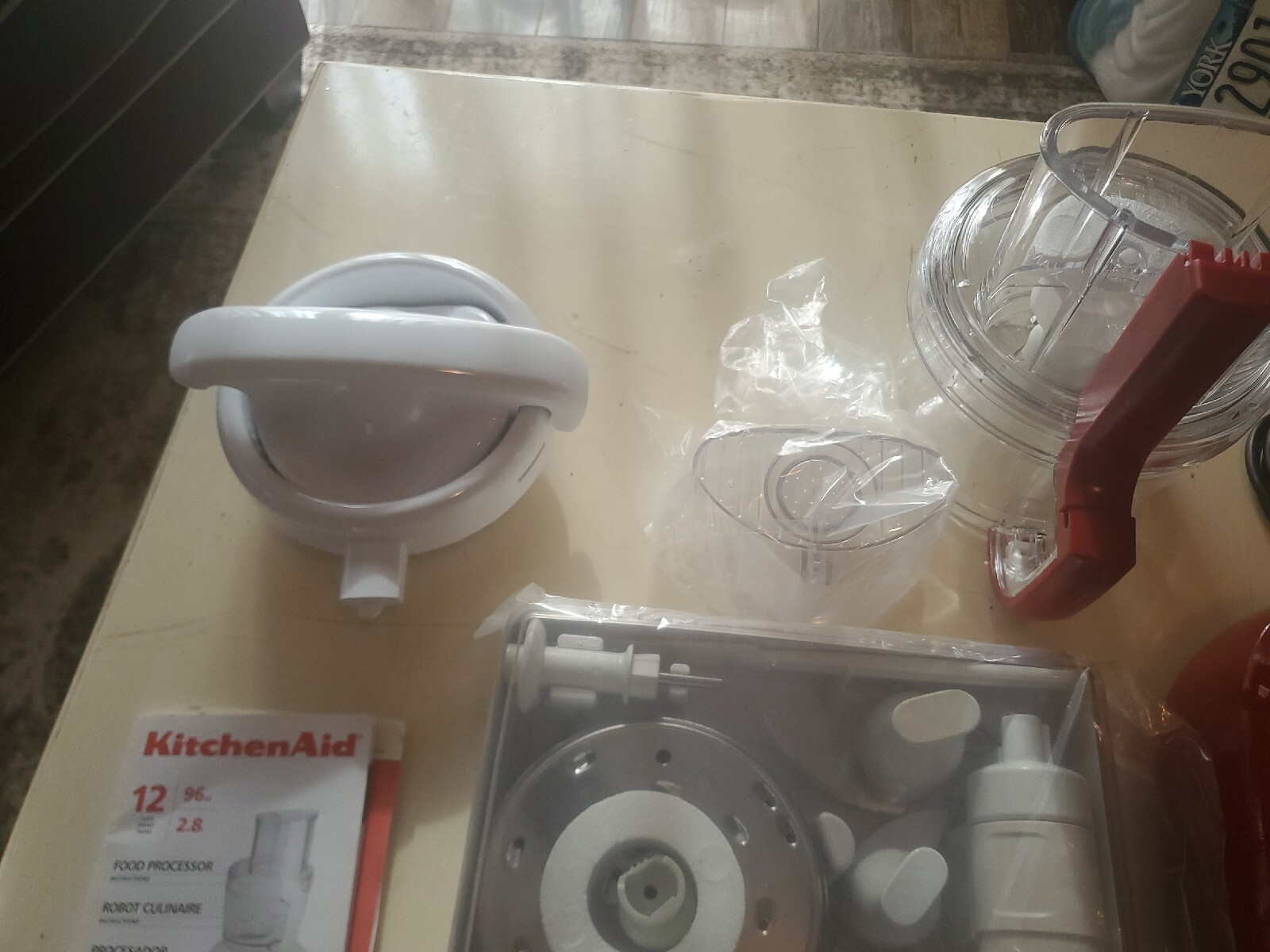 KitchenAid Food Processor Juicer Accessories 12-Cup & 4/10 Cup Bowls KFPW761 RED