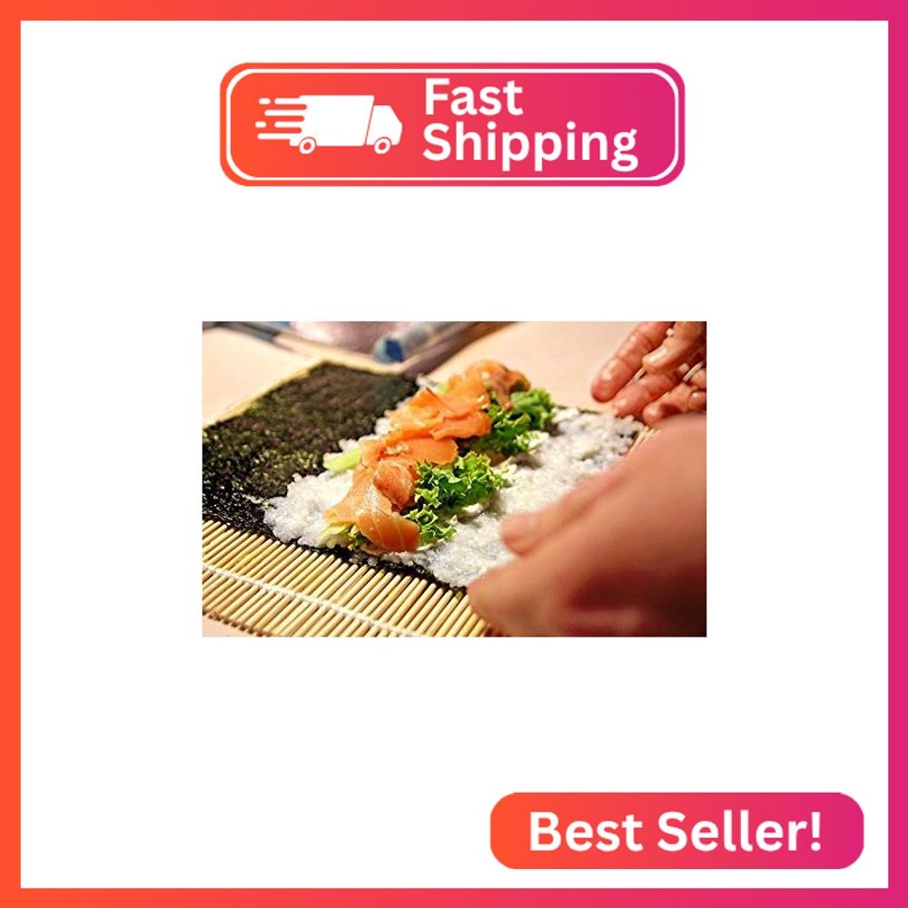 BambooMN 6 Pieces Carbonized Brown Bamboo Sushi Making Rolling Mats 9.5″ x 9.5″,
