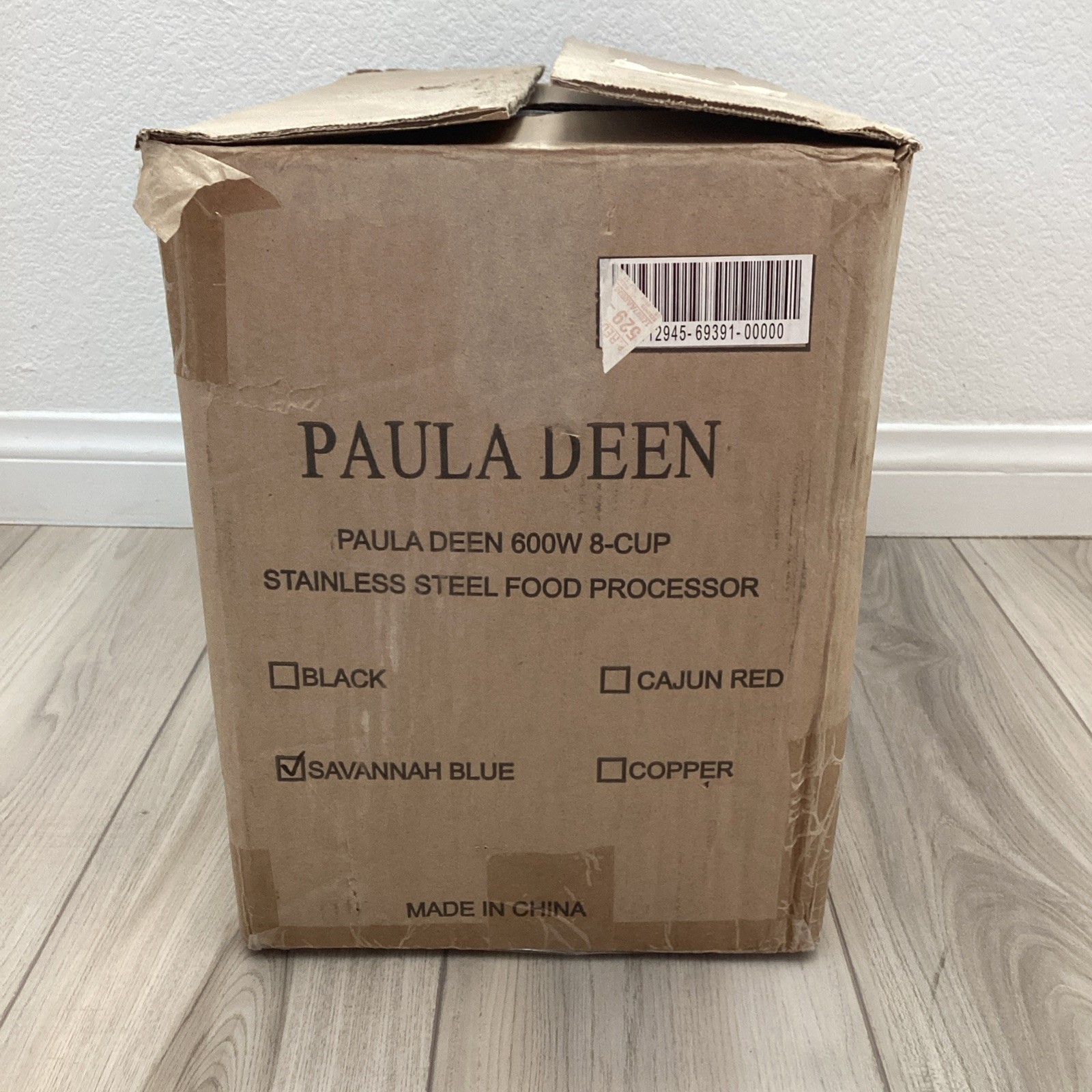 Paula Deen 600W 8-Cup Stainless Steel Food Processor Savannah Blue New Open Box