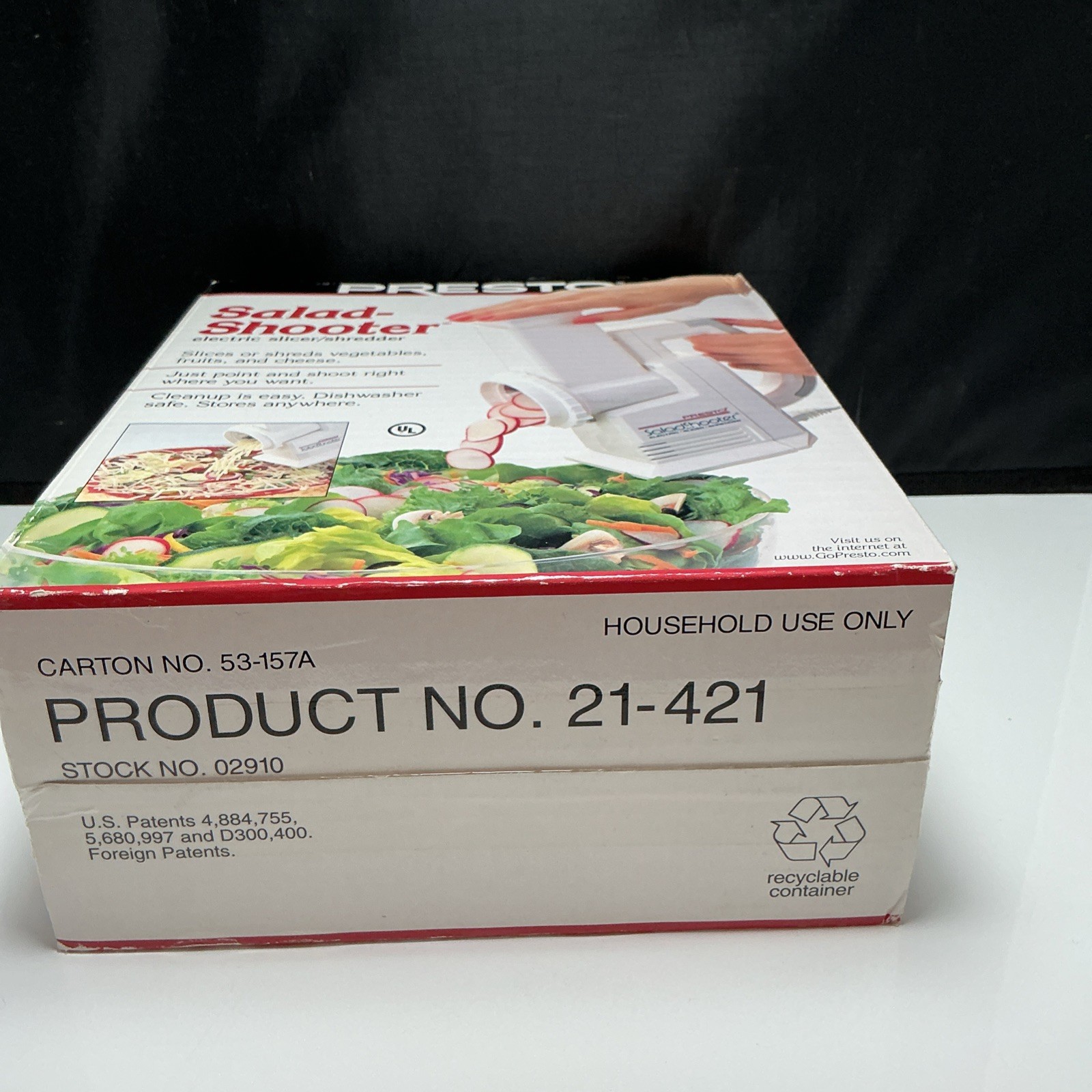 Presto Salad Shooter Electric Food Slicer Shredder 02910 Vintage New Sealed