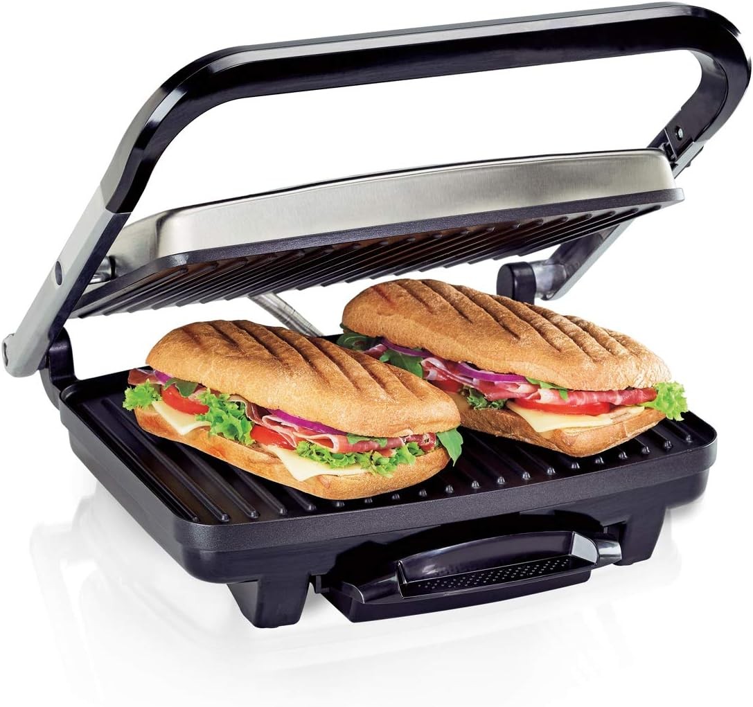 25410c Panini Press & Indoor Grill Chrome/Black & Electric Vegetable Chopper &