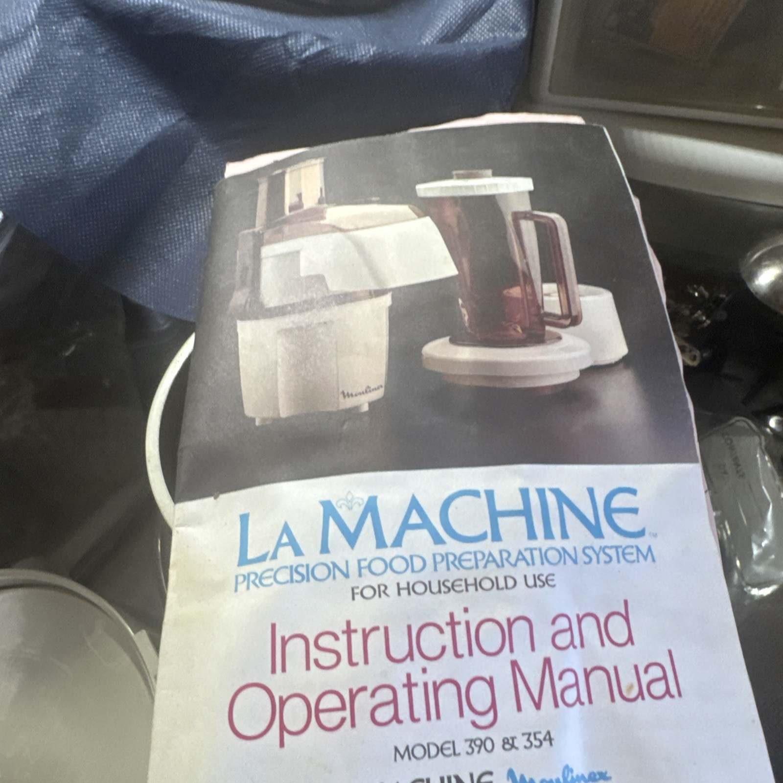 Vintage La Machine By Moulinex Food Processor Deluxe Model 354 & Accessories