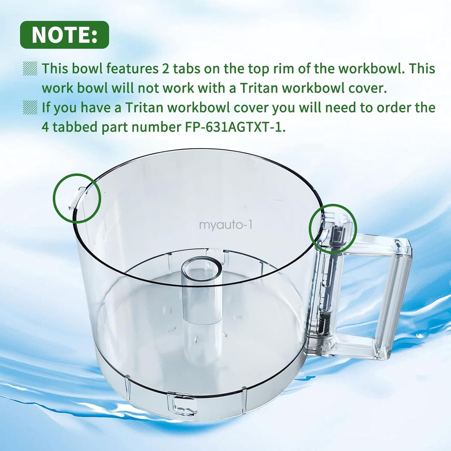 Fits Cuisinart DLC-10 Series 7-Cup Food Processor Work Bowl,FP-631AGTX-1