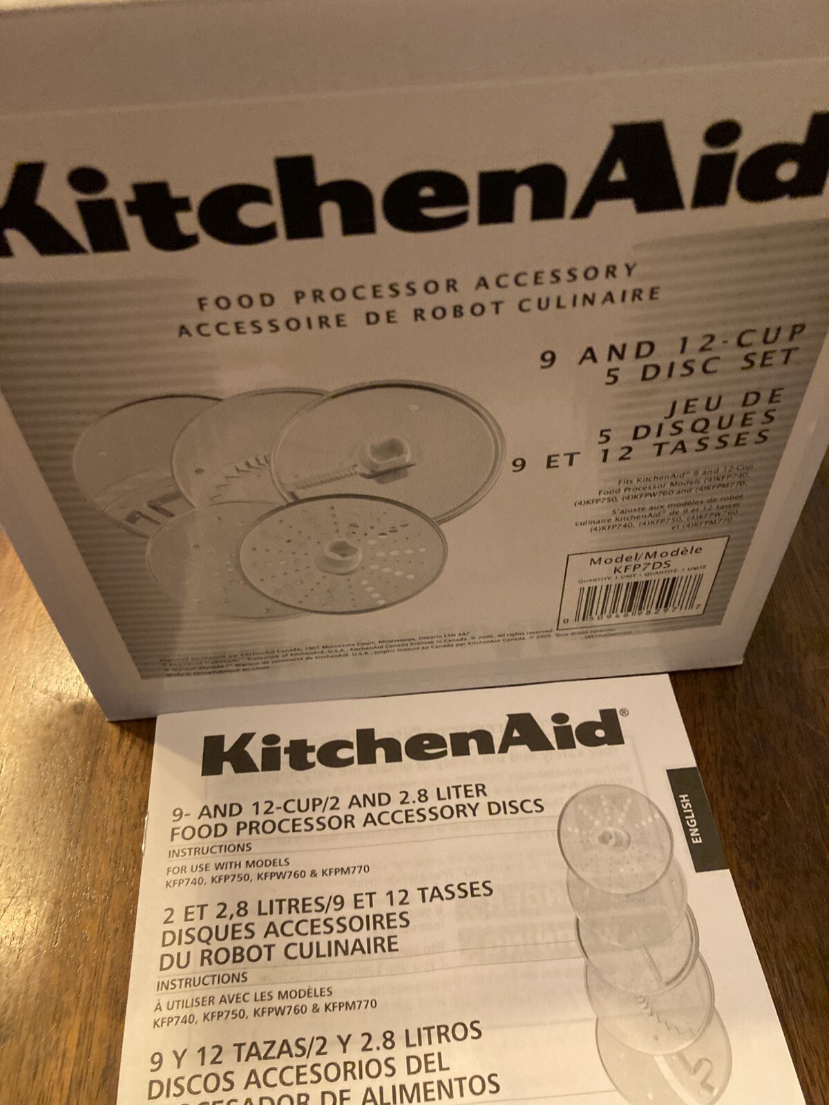 KitchenAid food processor accessories five disc set new