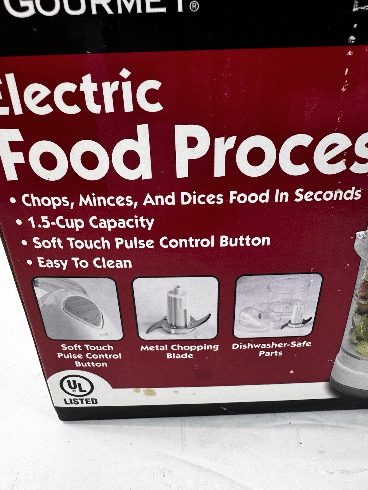 Electric Food Processor Kitchen Gourmet 1.5 Cup Minces Chops Dices Works Great