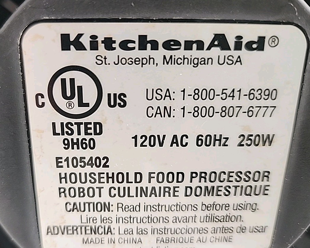 Kitchenaid Food Processor E105402 silver/gray 7 cup Used Tested Working
