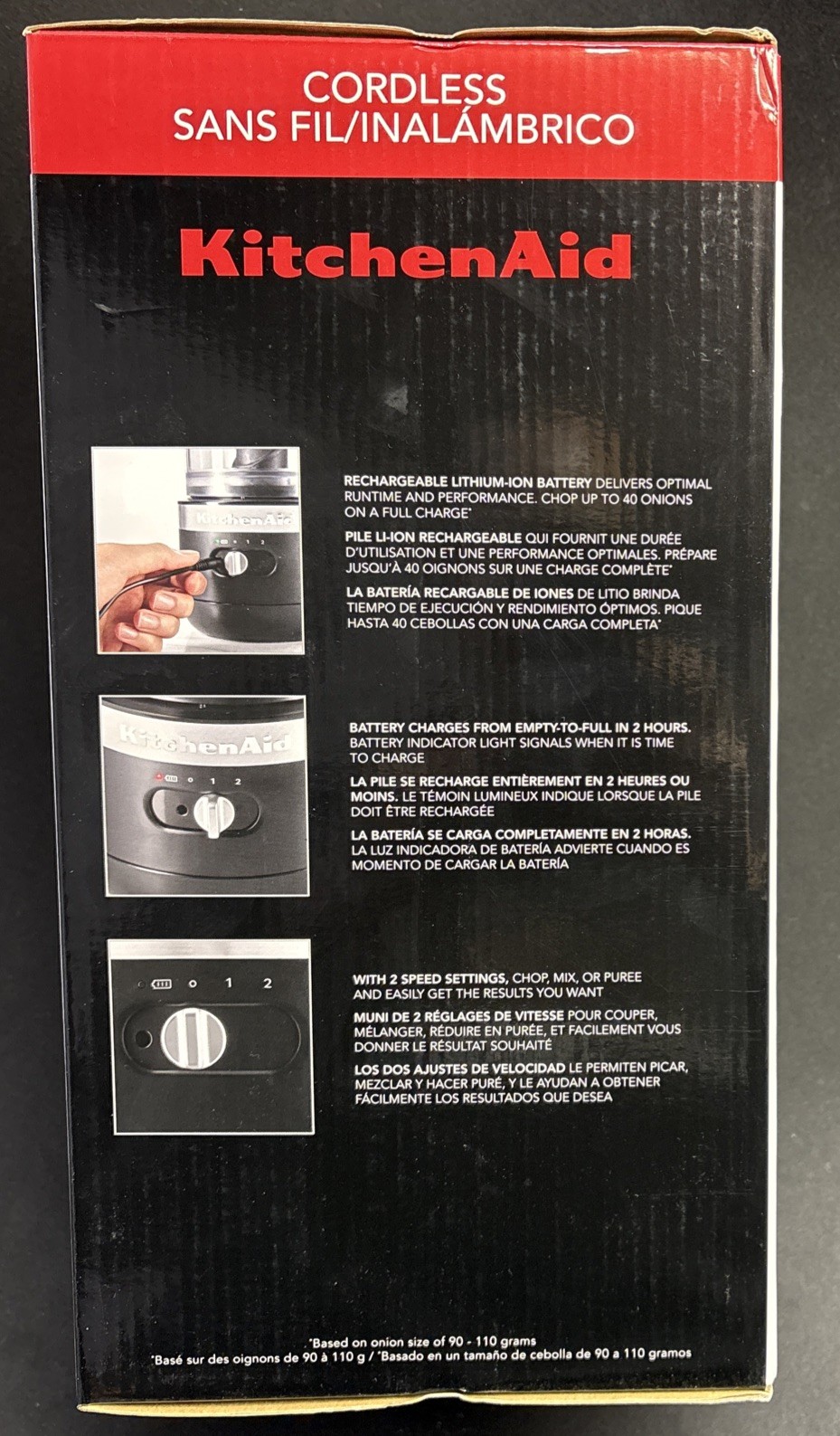 New KitchenAid 5-Cup Mini Food Chopper Cordless KFCB519BM, Matte Black