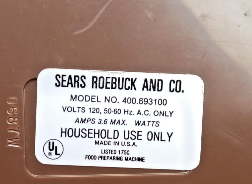 SEARS FOOD PROCESSOR – 400.693100- DRIVE BELT