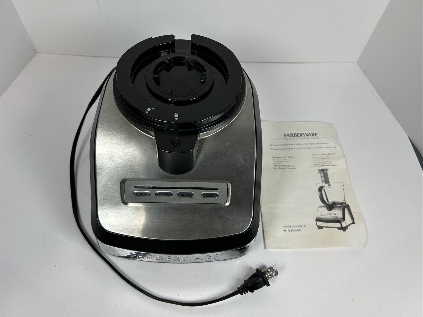 Farberware Food Processor Model FP3000FBS Tested Works Great Plus Manual
