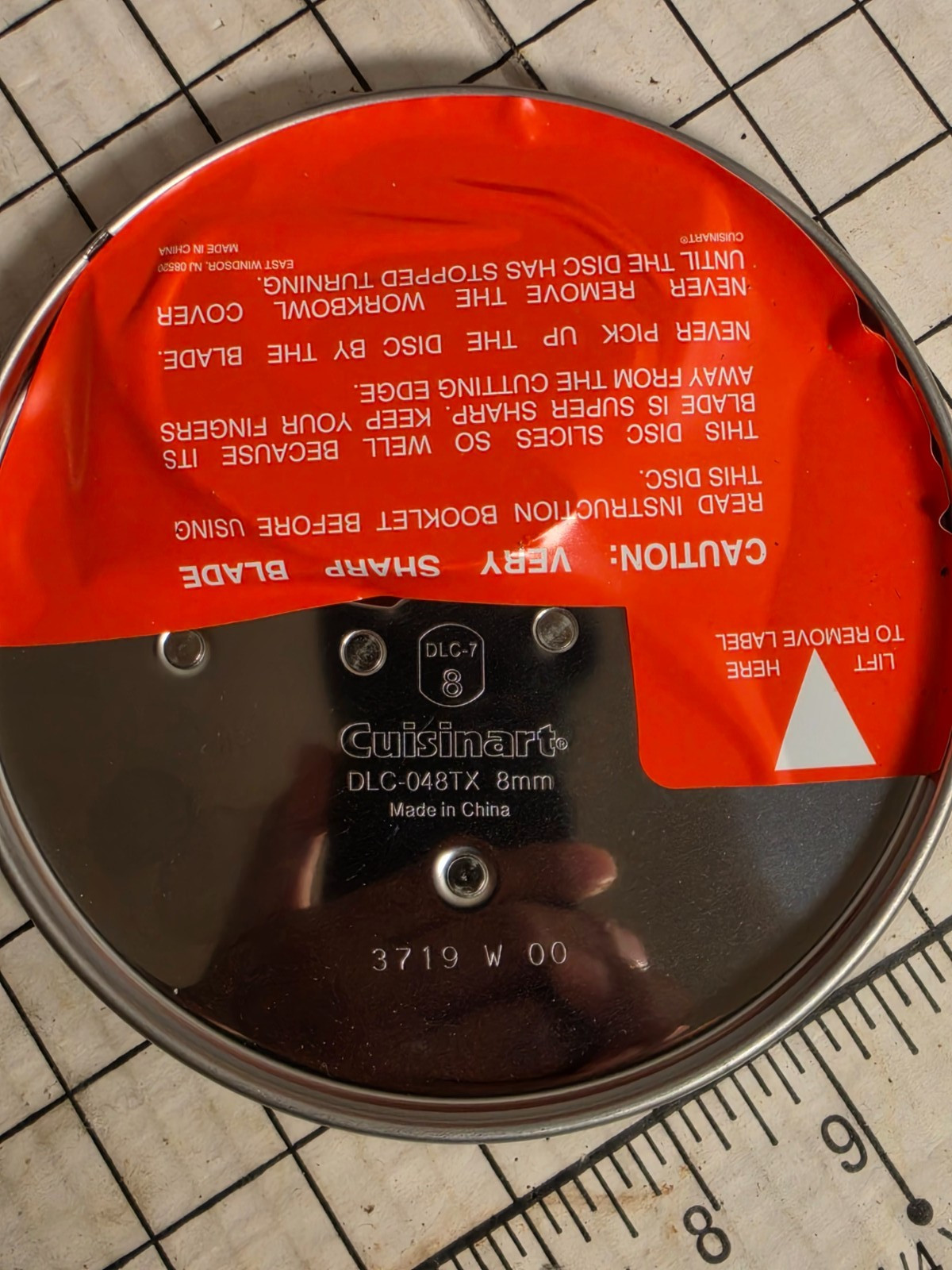 Cuisinart DLC-048TX 8mm OEM Replacement Extra Thick Slicing Disk Blade NEW OB