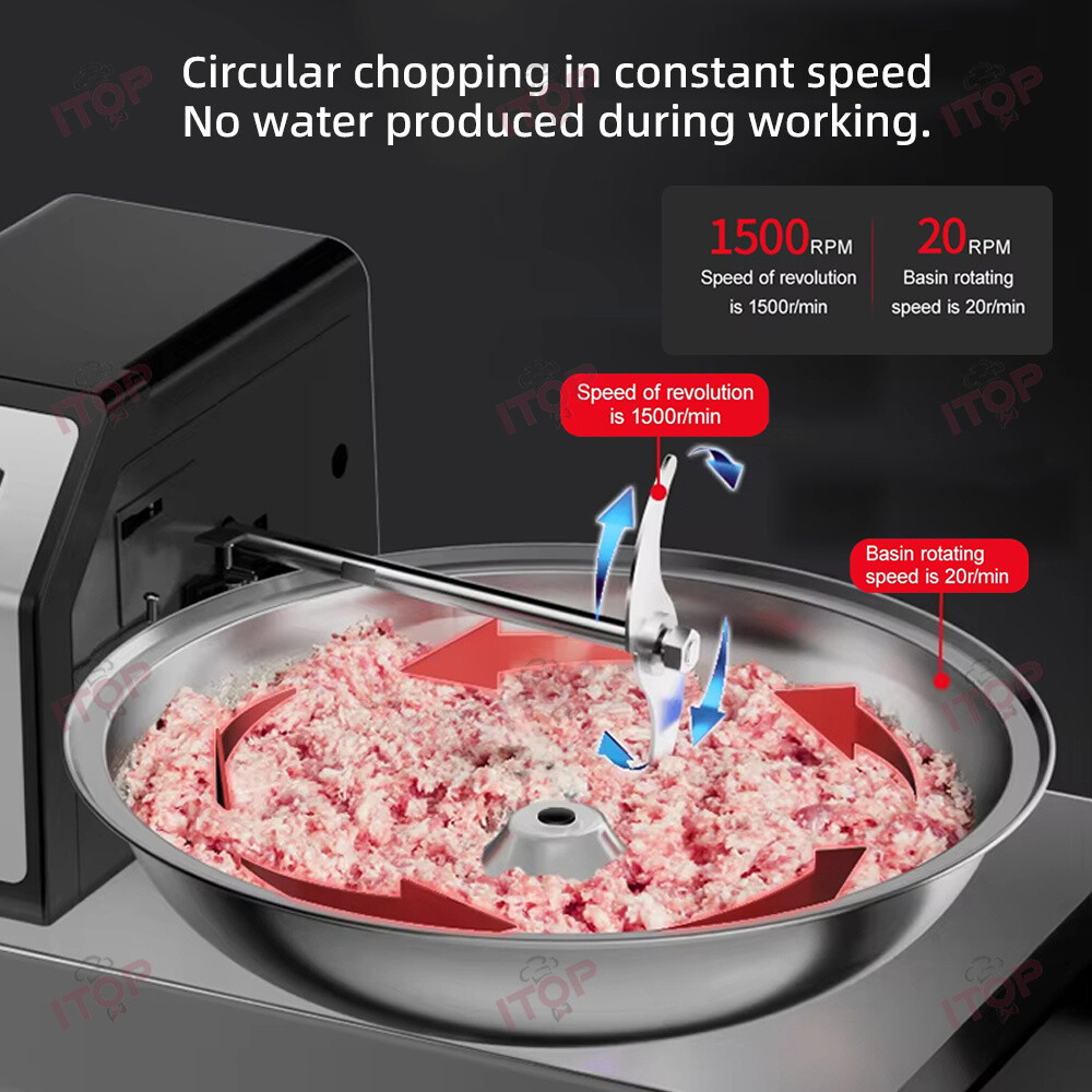 Automatic 5.5L Meat Vegetable Prep Food Processor Meat Cutter Chopper with Timer
