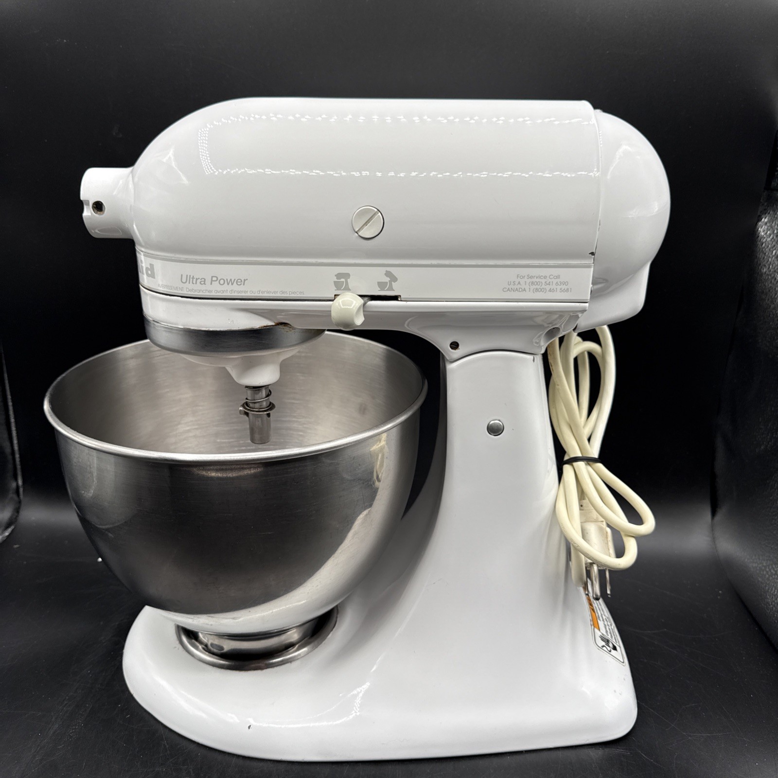 KitchenAid Ultra Power Mixer With Bowl – NO Attachments – White Model KSM90WW