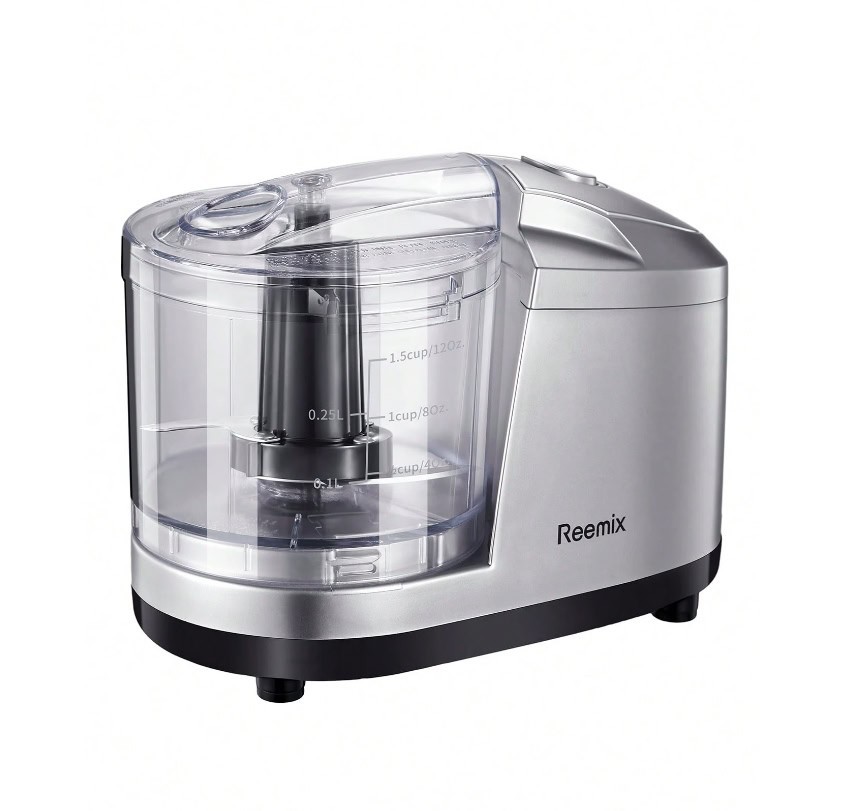 1.5 Cup Electric Food Chopper 100W One Touch Stainless Blade Meat Veg