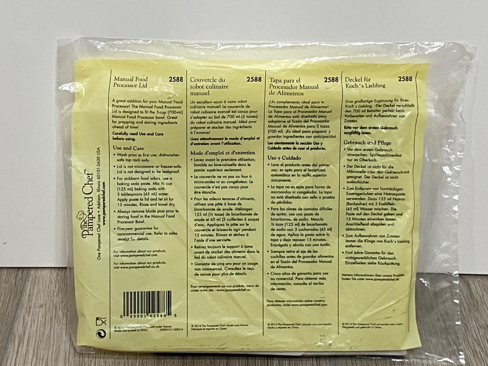 Pampered Chef Manual Food Processor Storage Lid NEW #2588